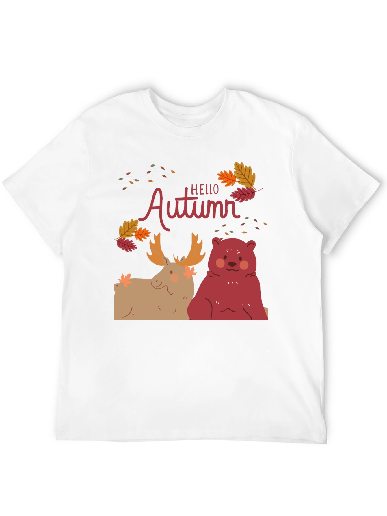 Hello Autumn T-Shirt - Moose and Bear Design