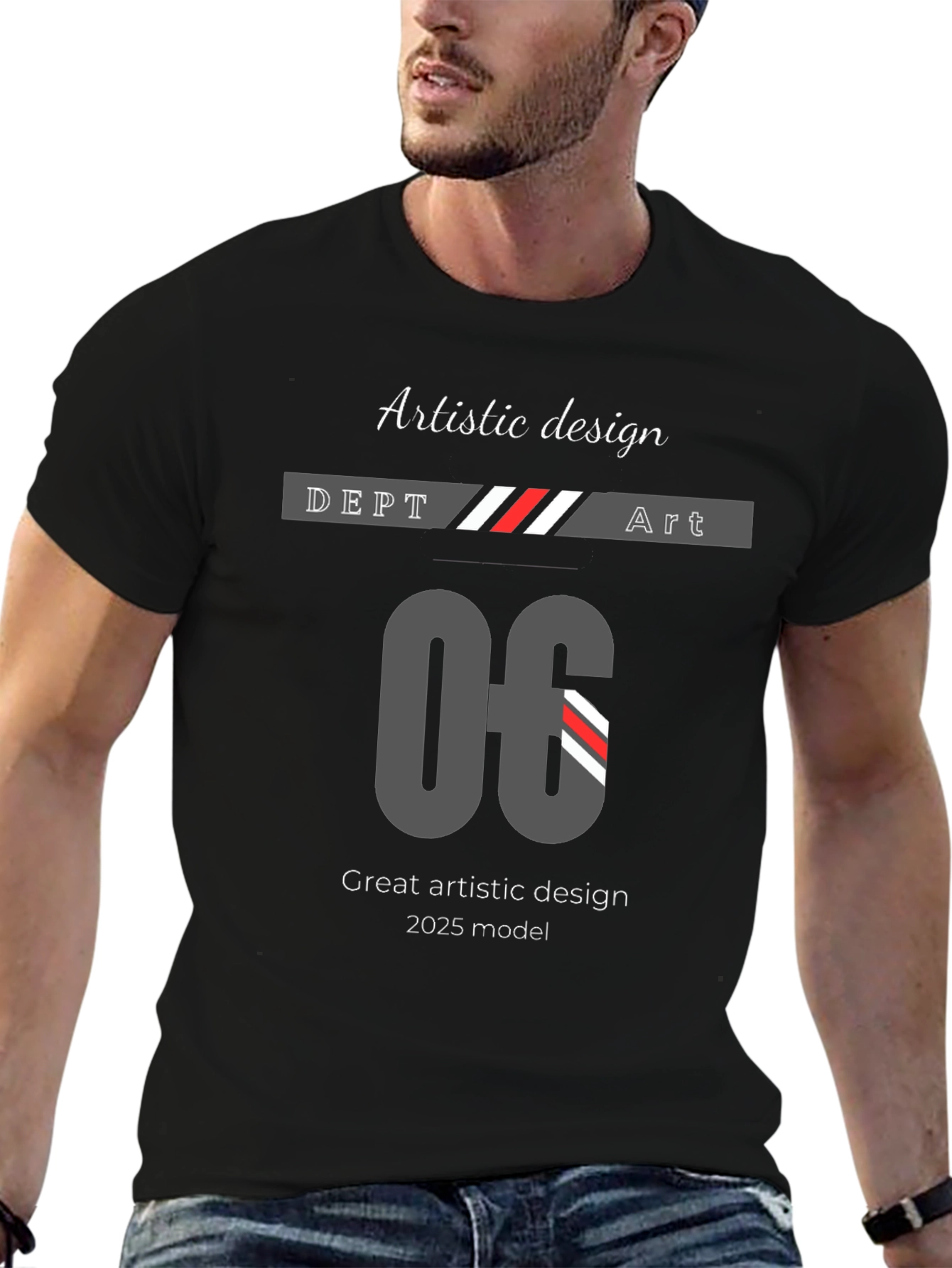 Artistic Design Black T-Shirt | 2025 Model