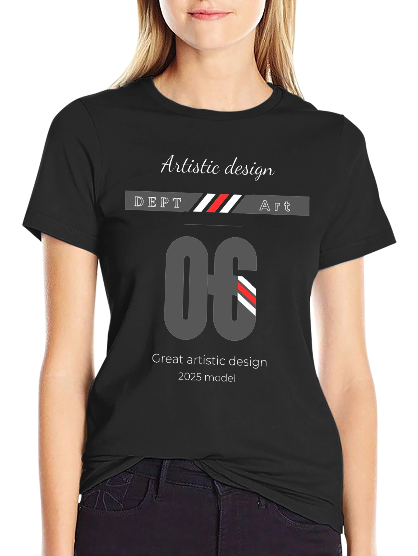 Artistic Design Black T-Shirt | 2025 Model
