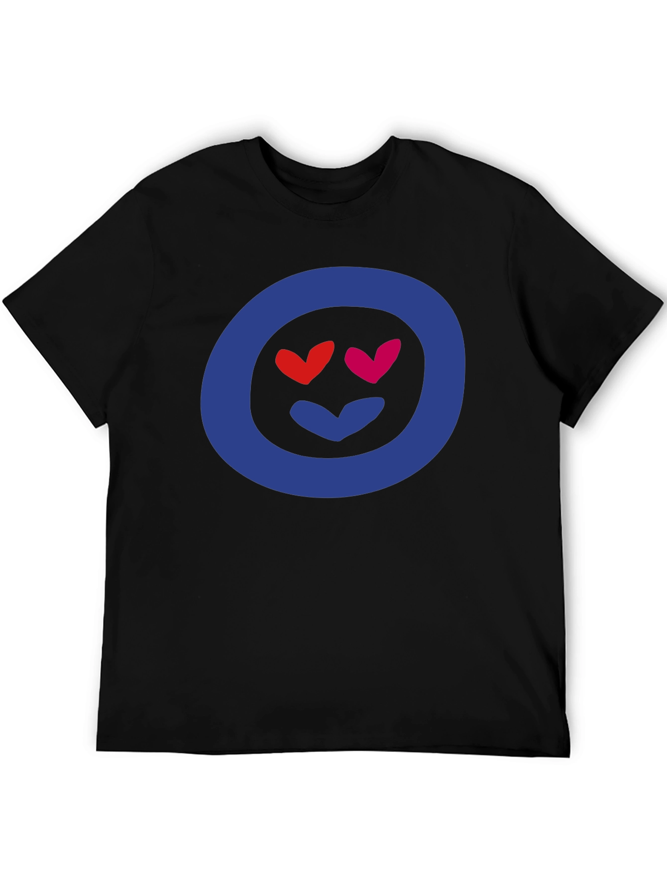 Heart Eyes Emoji Graphic Tee - Black Cotton Blend