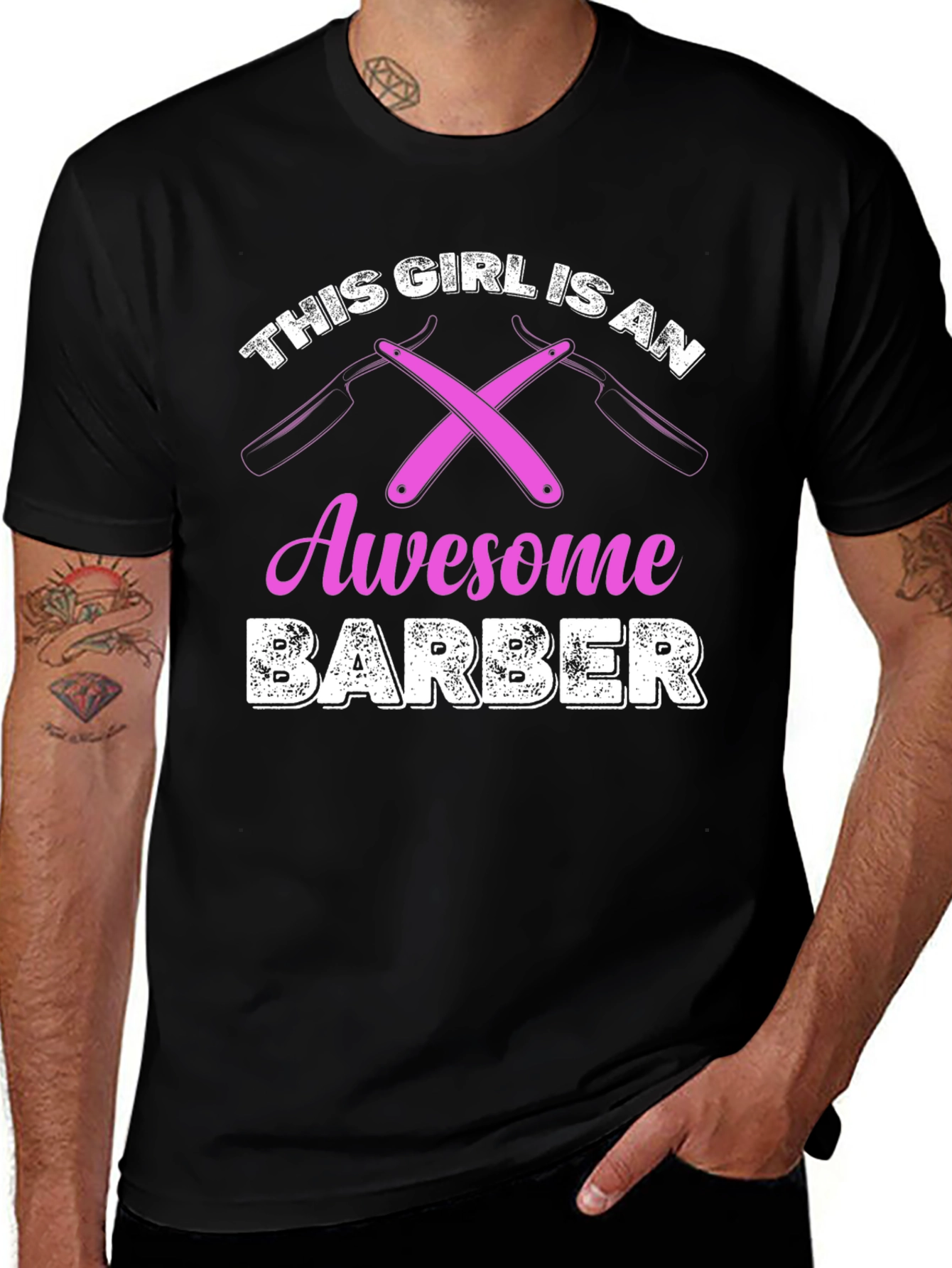 Awesome Barber Girl T-Shirt - Stylish & Unique!