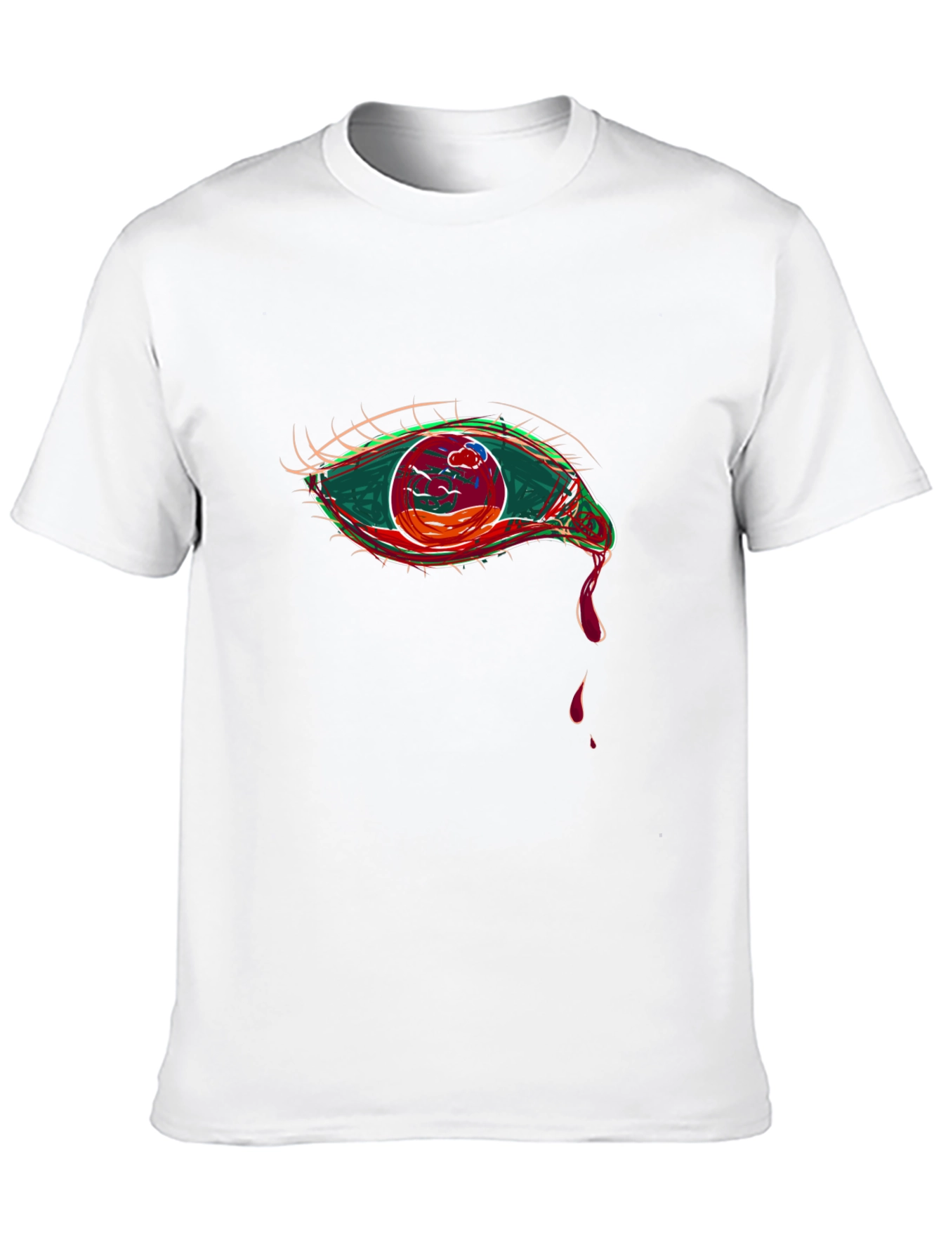 Graphic Tee - Eye Design Black Cotton