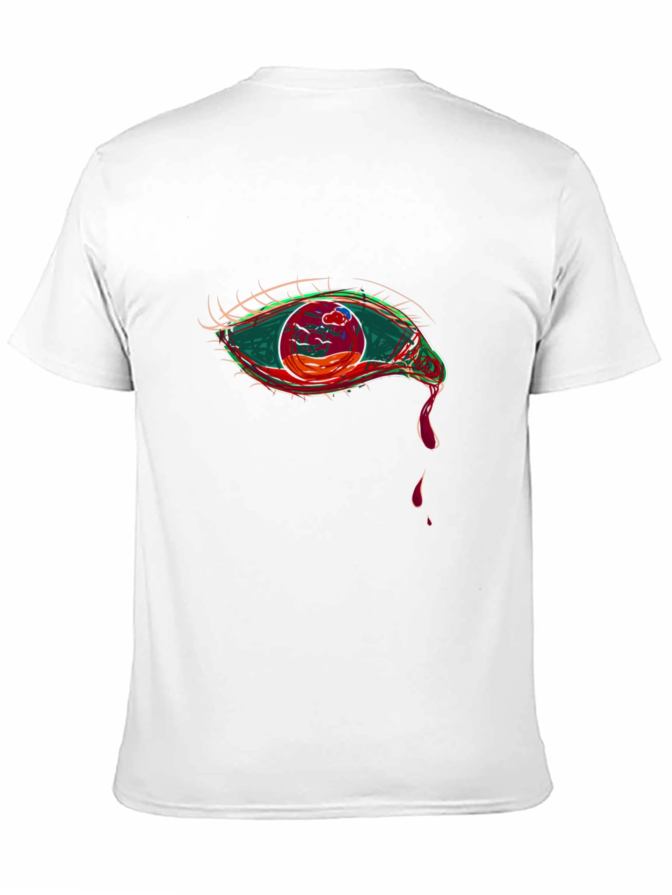 Graphic Tee - Eye Design Black Cotton