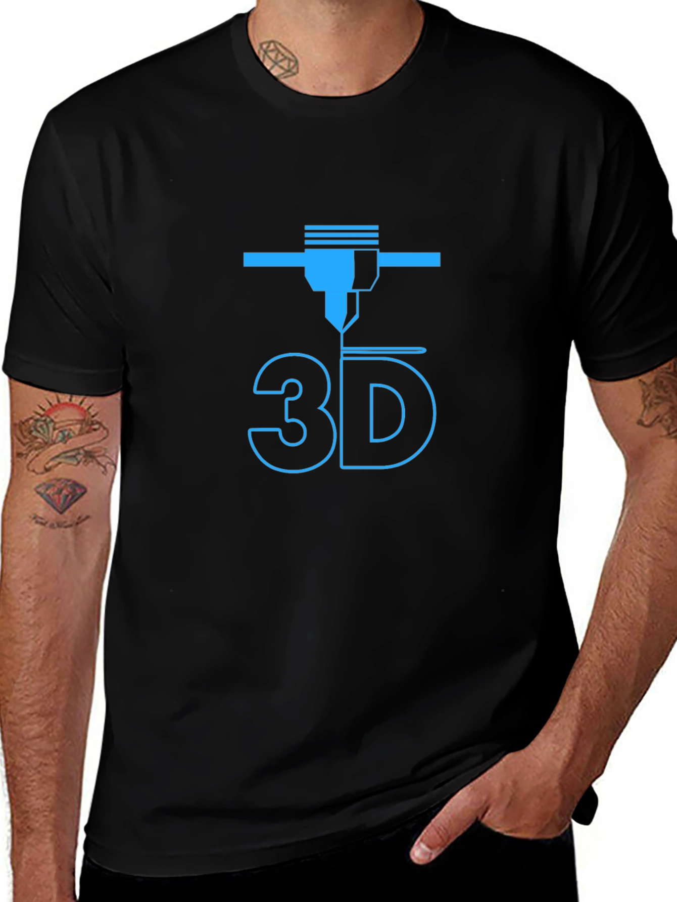 3D Printer Design Black T-Shirt