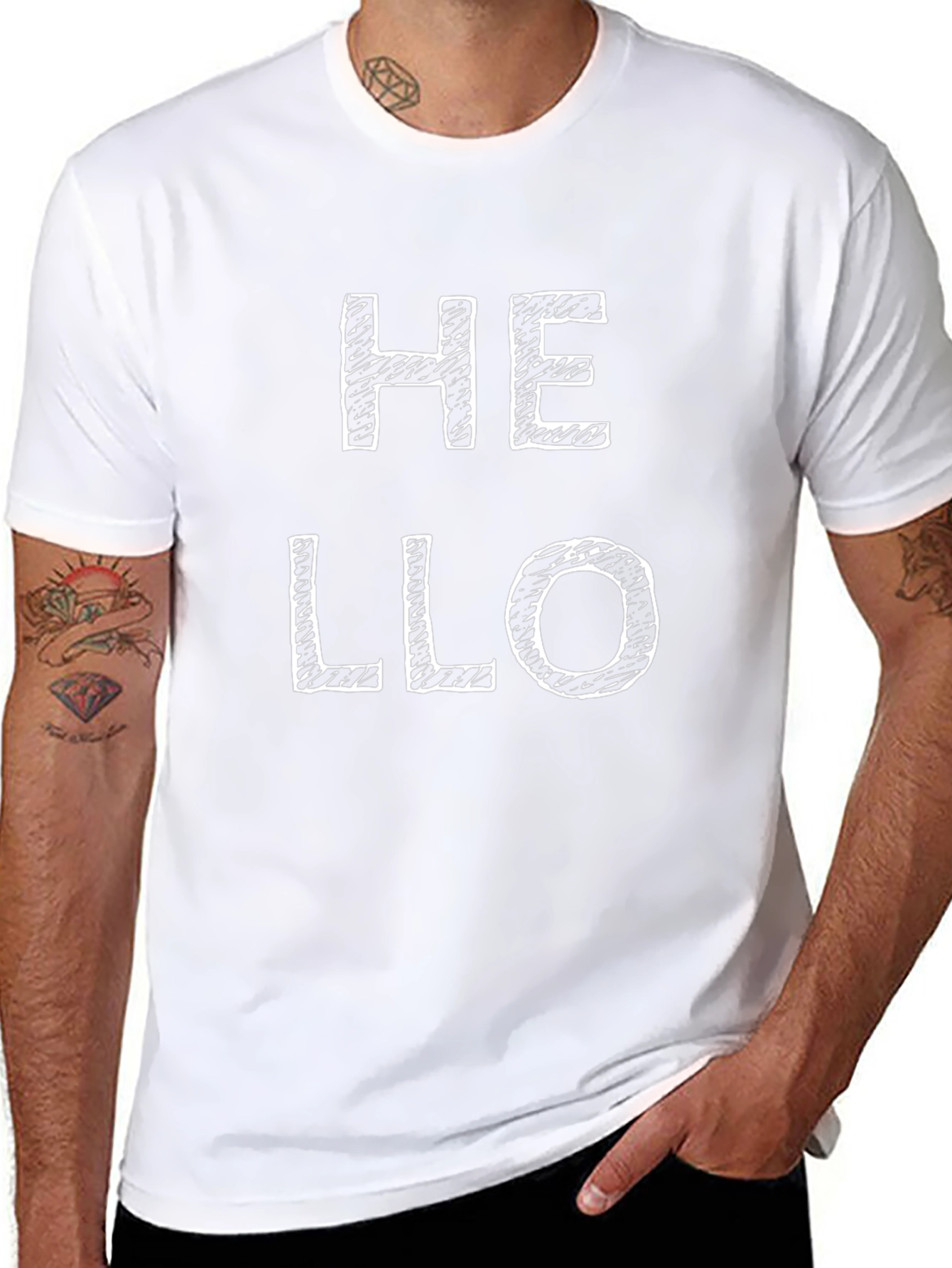 Hello Graphic Tee - Mens Black T-Shirt