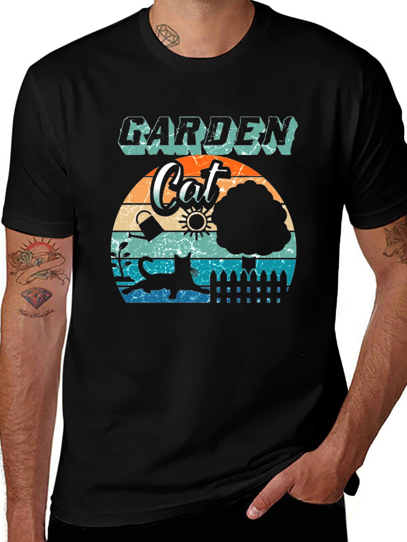 Garden Cat T-Shirt: Retro Style