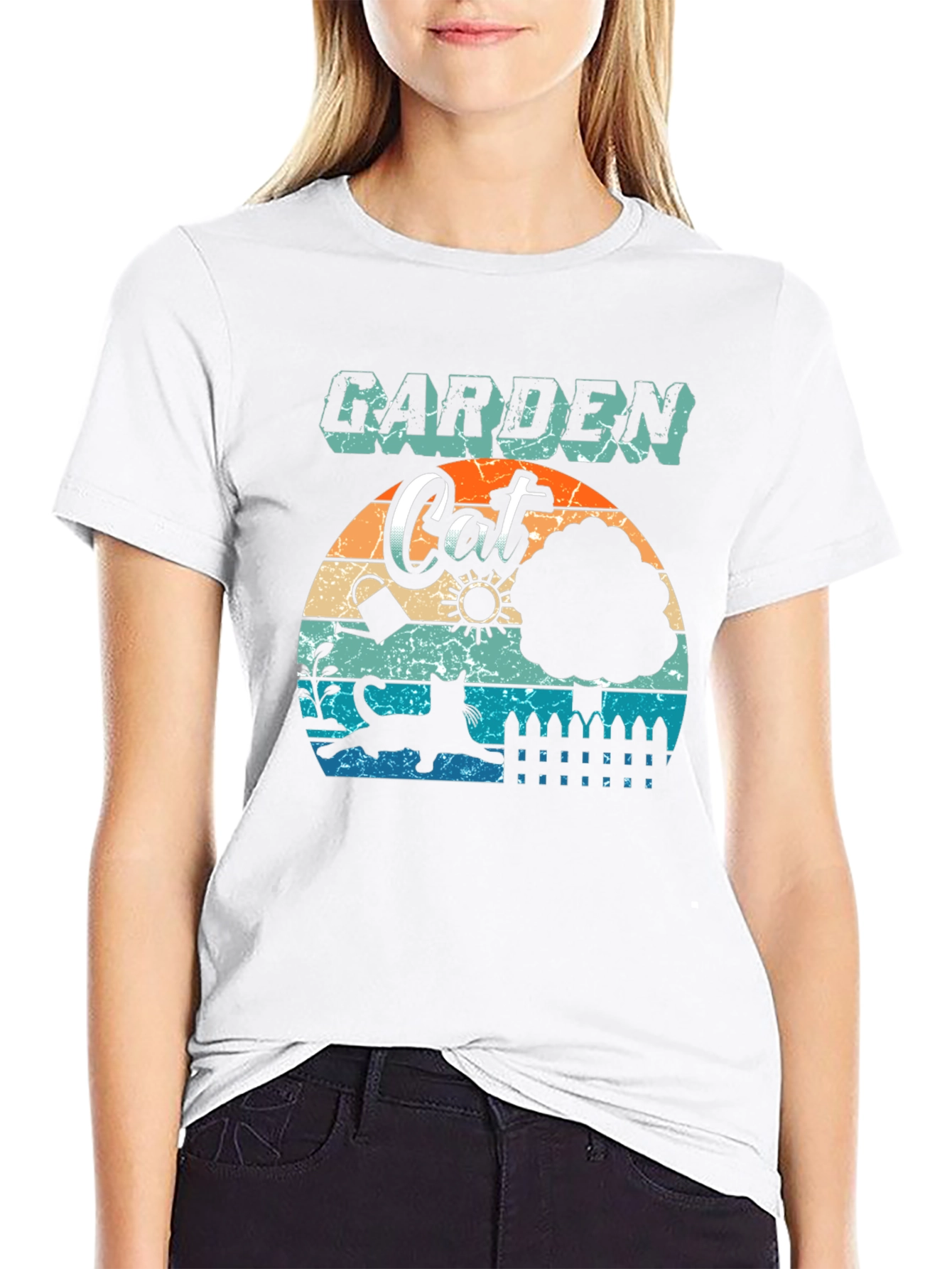 Garden Cat T-Shirt: Retro Style
