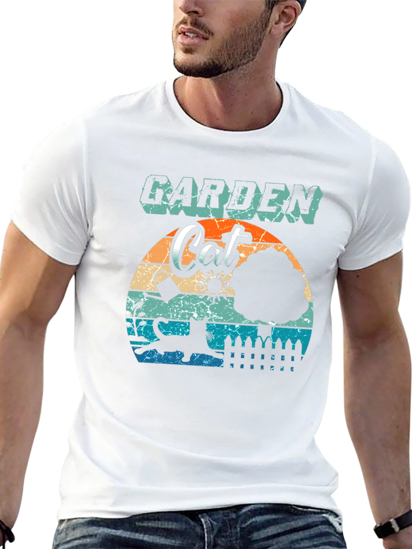 Garden Cat T-Shirt: Retro Style