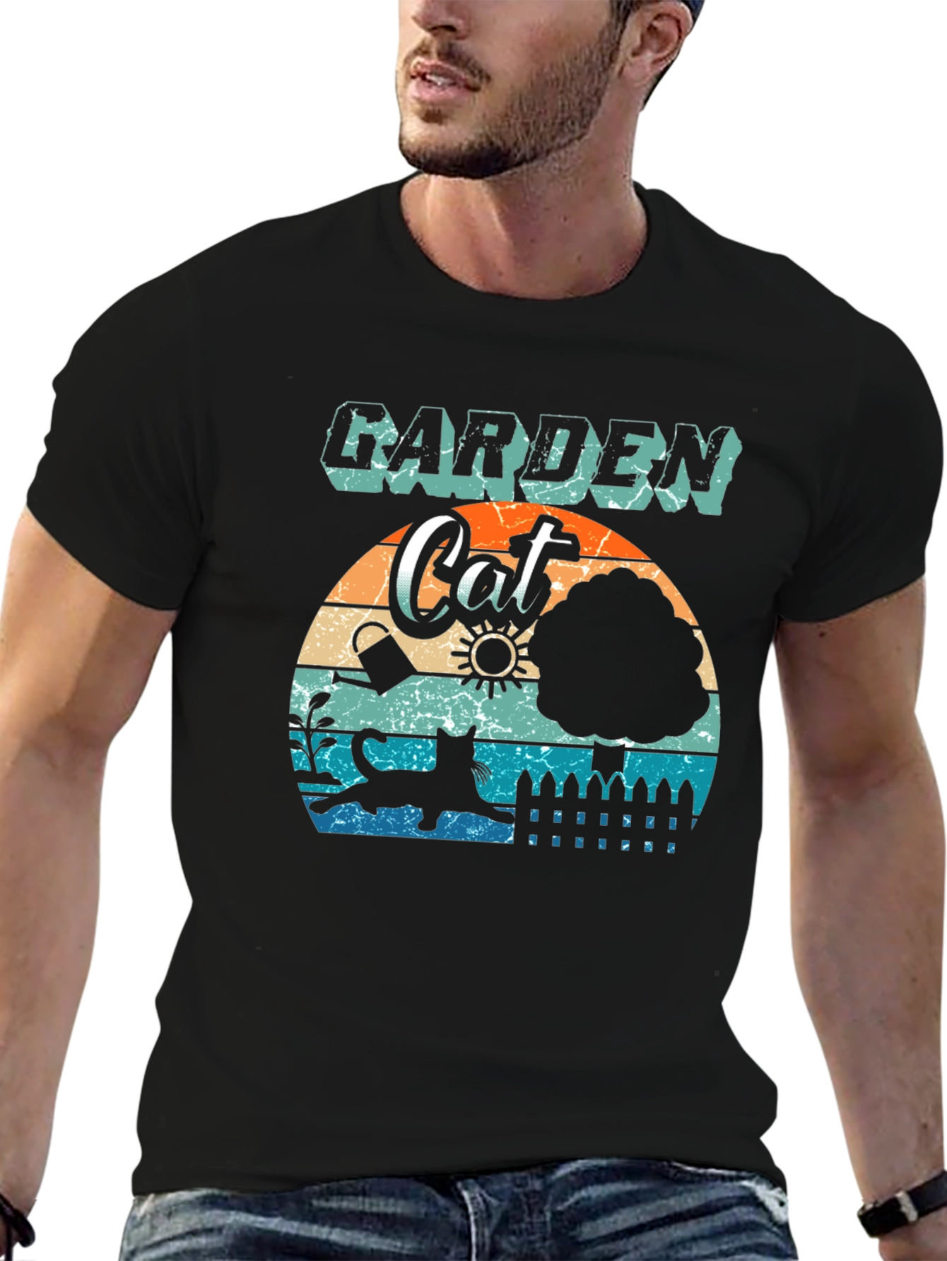 Garden Cat T-Shirt: Retro Style