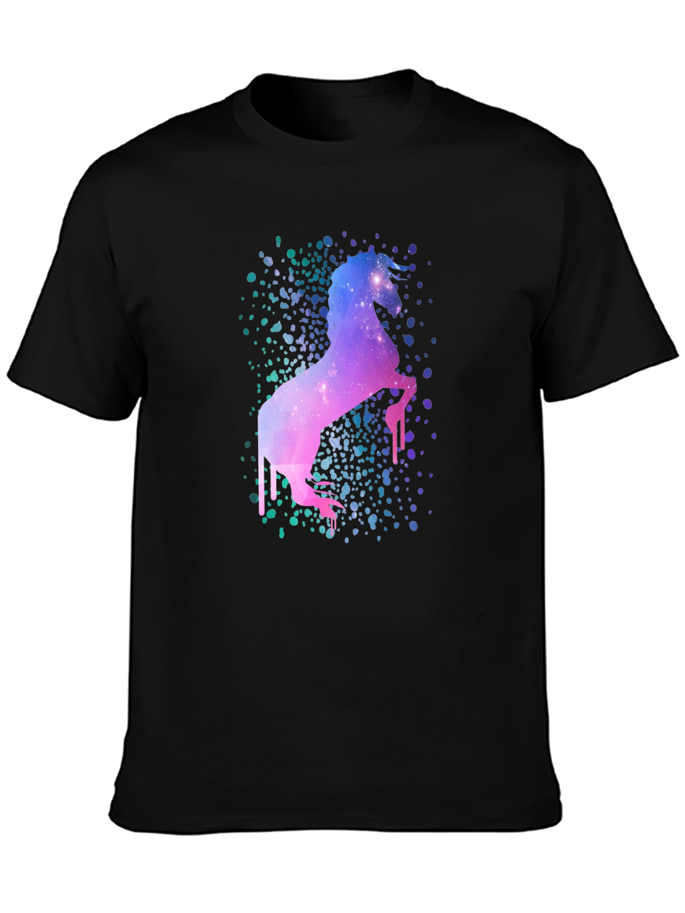 Galaxy Unicorn Black T-Shirt