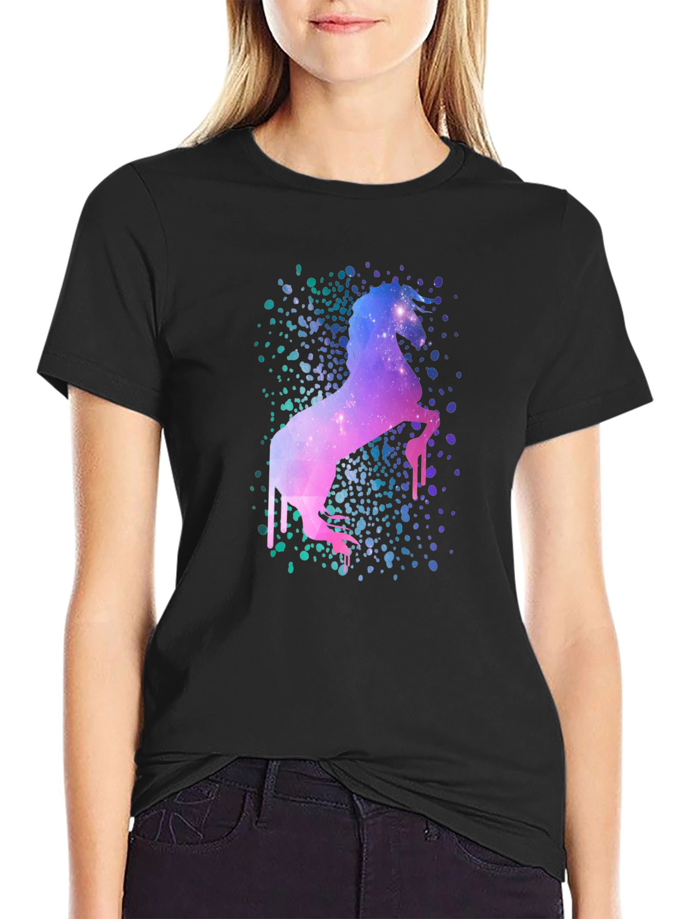 Galaxy Unicorn Black T-Shirt
