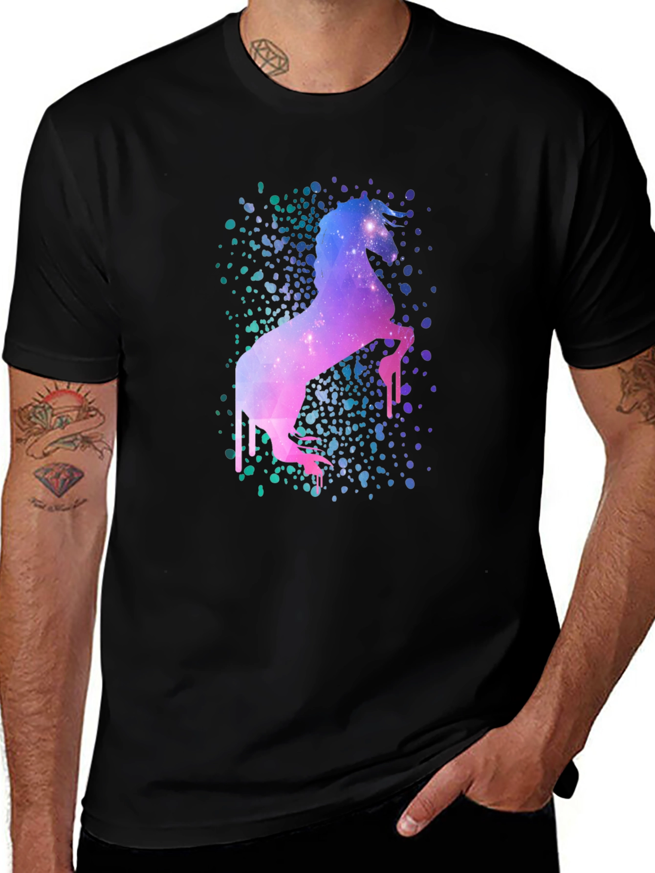 Galaxy Unicorn Black T-Shirt