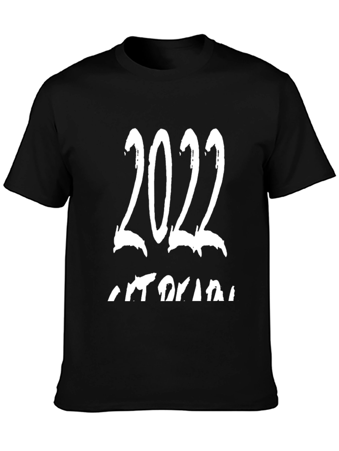2022 Graphic Print Mens Black T-Shirt