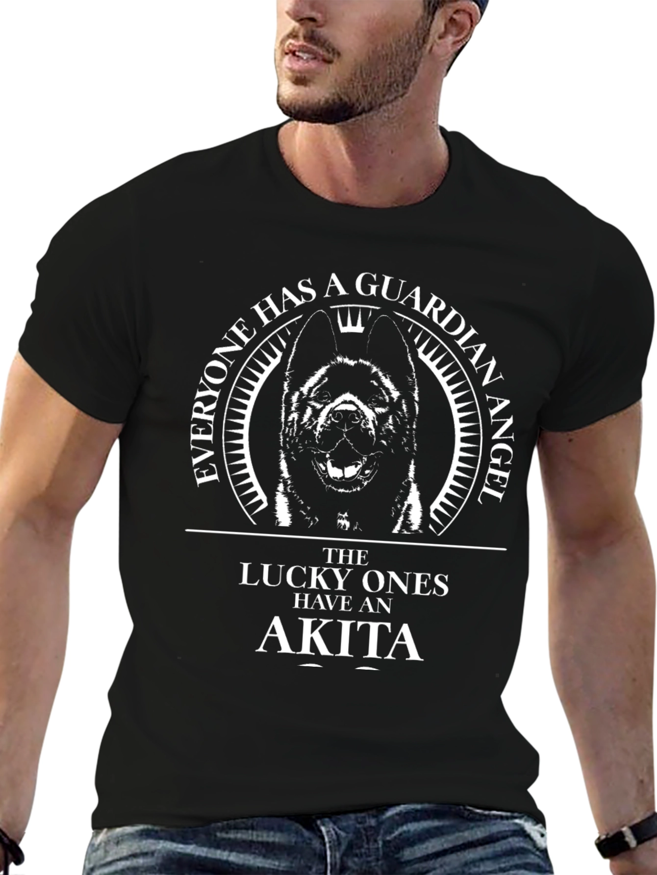 Akita Guardian Angel T-Shirt - Dog Lover Tee