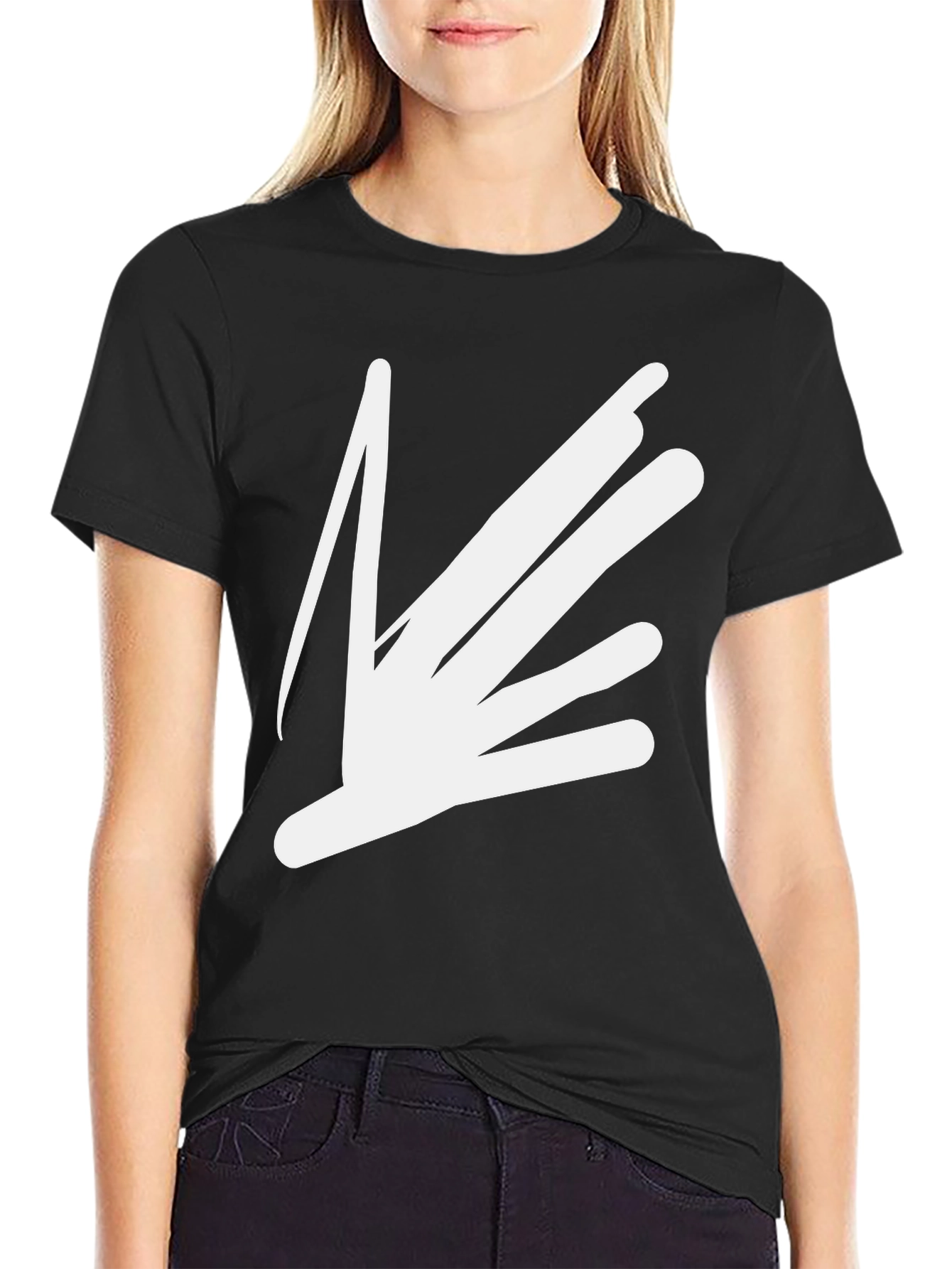 Abstract Graphic Print T-Shirt - Black