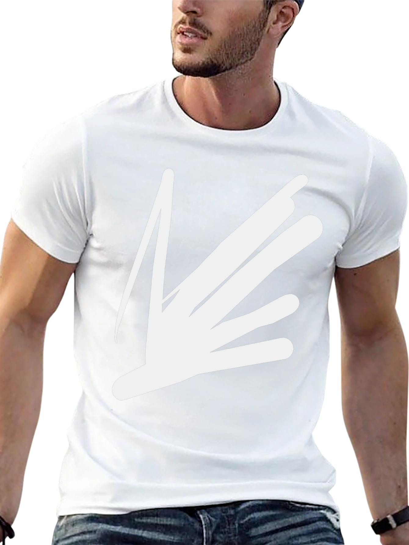 Abstract Graphic Print T-Shirt - Black