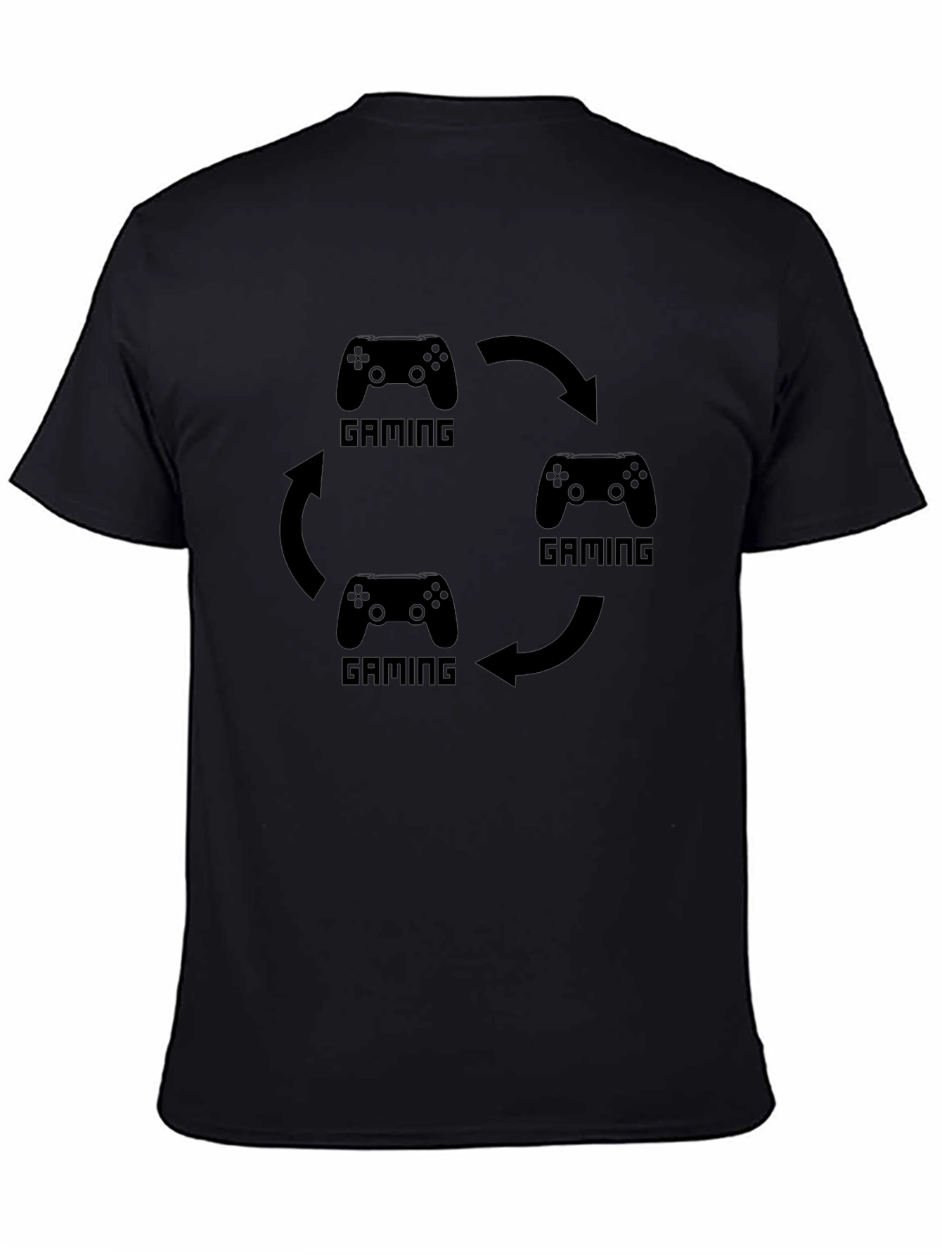Gaming Cycle Black T-Shirt - Gamer Gift