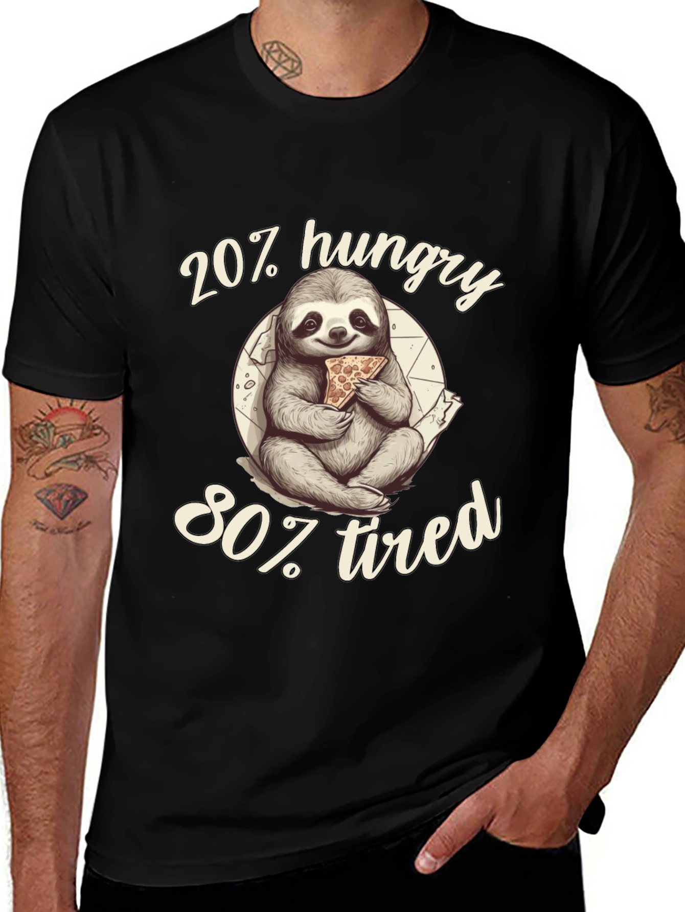 20% Hungry 80% Tired Sloth Graphic Tee