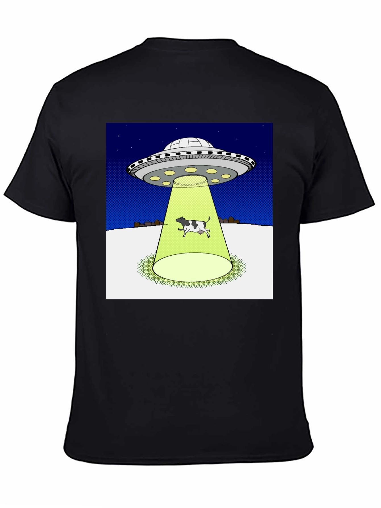 Alien Abduction Cow Graphic T-Shirt