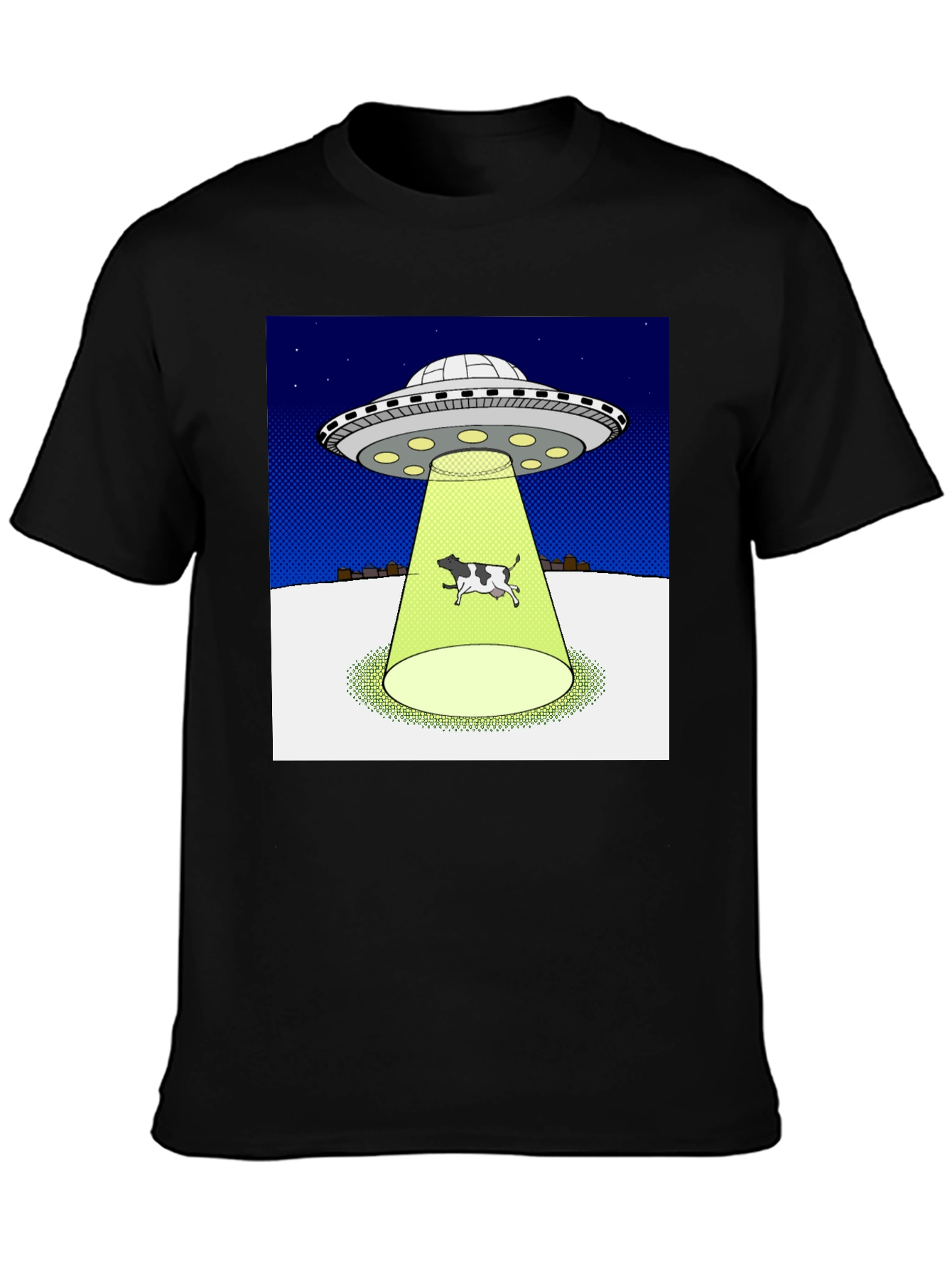 Alien Abduction Cow Graphic T-Shirt