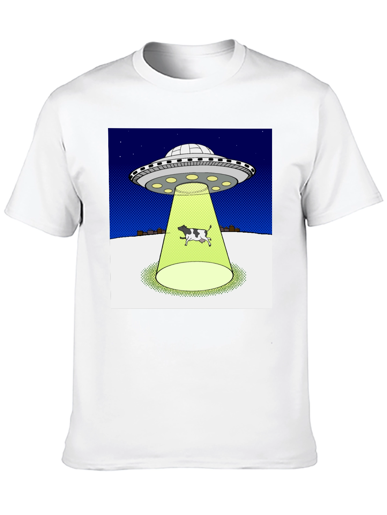 Alien Abduction Cow Graphic T-Shirt