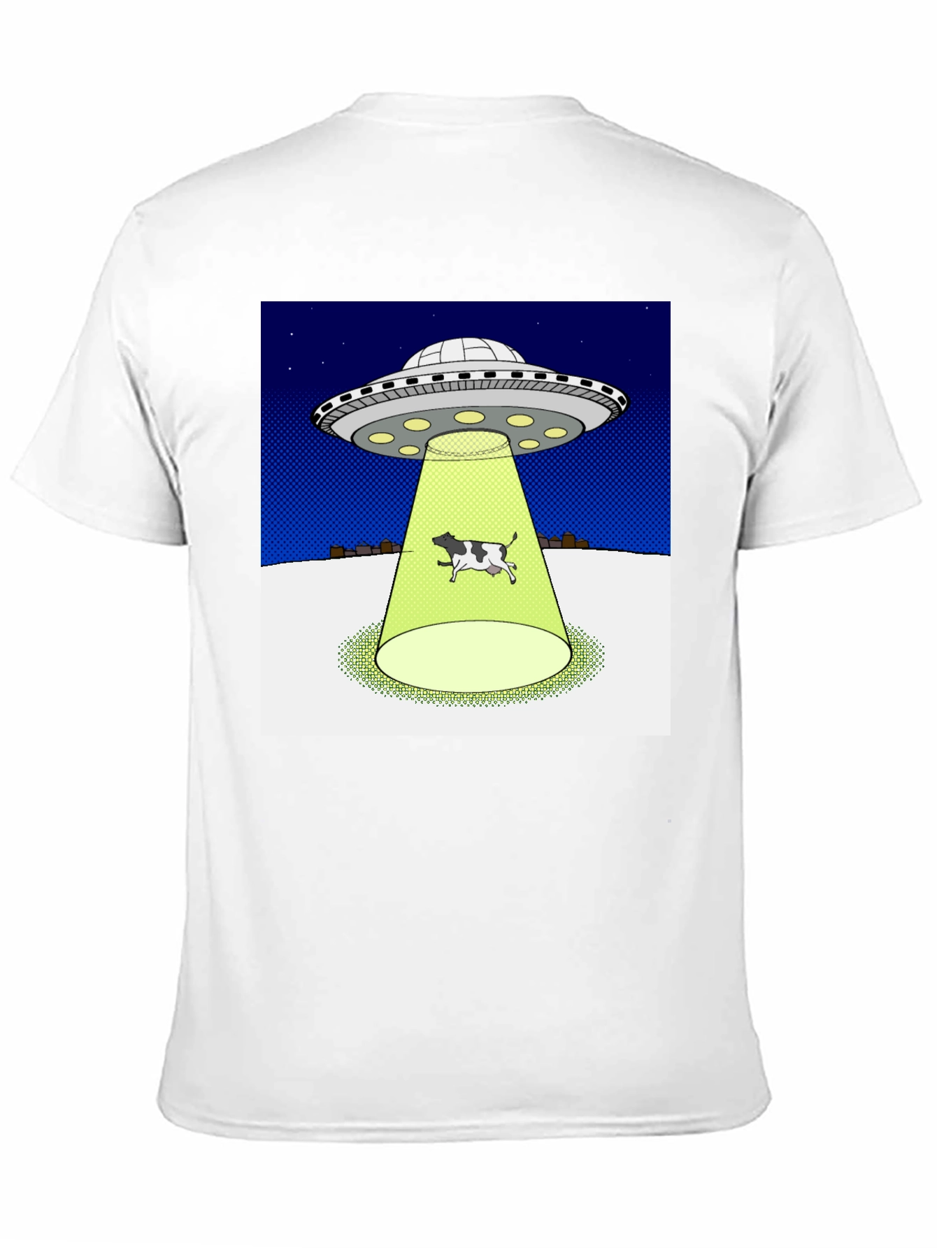 Alien Abduction Cow Graphic T-Shirt
