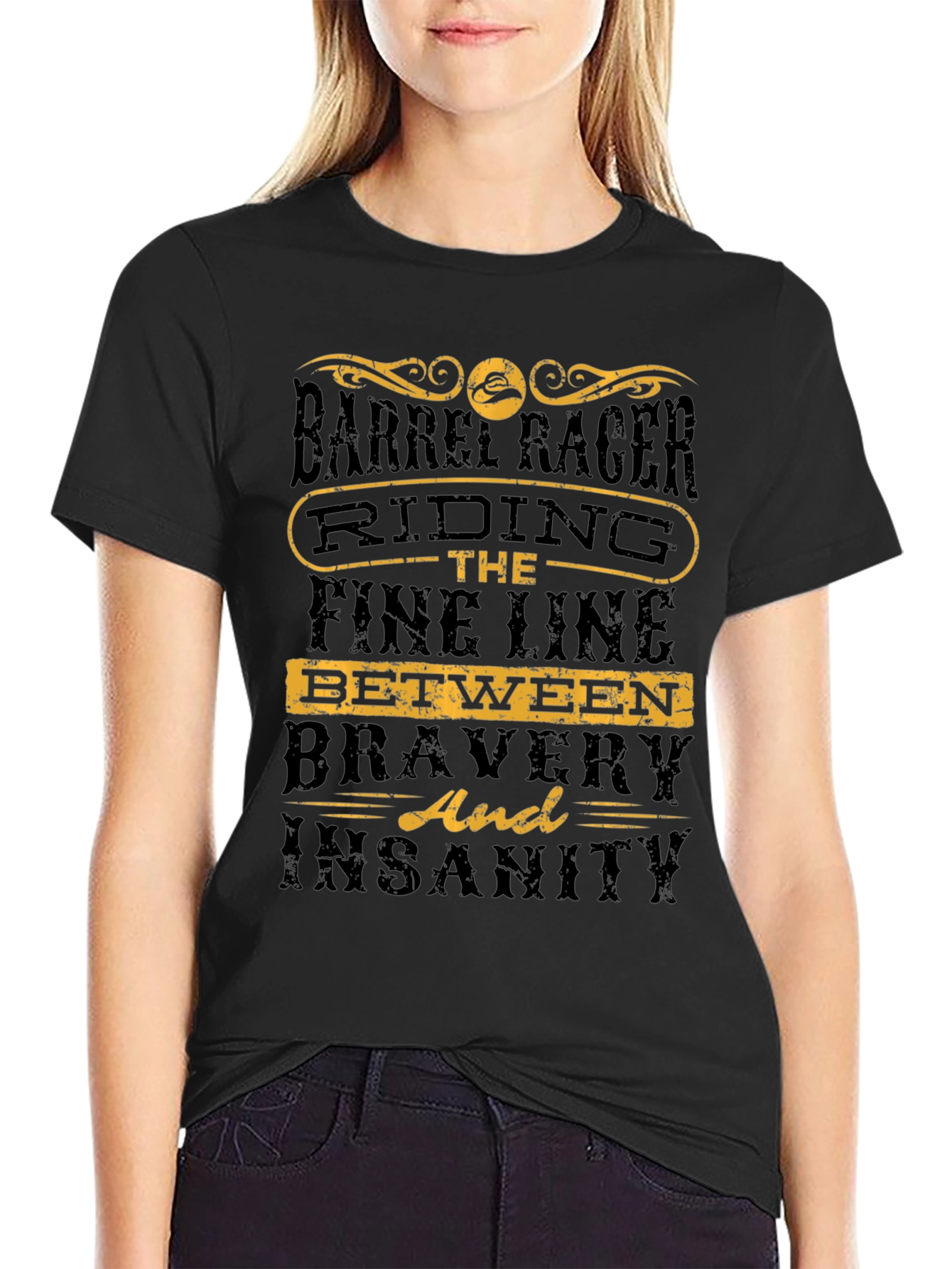 Barrel Racer Riding the Fine Line T-Shirt