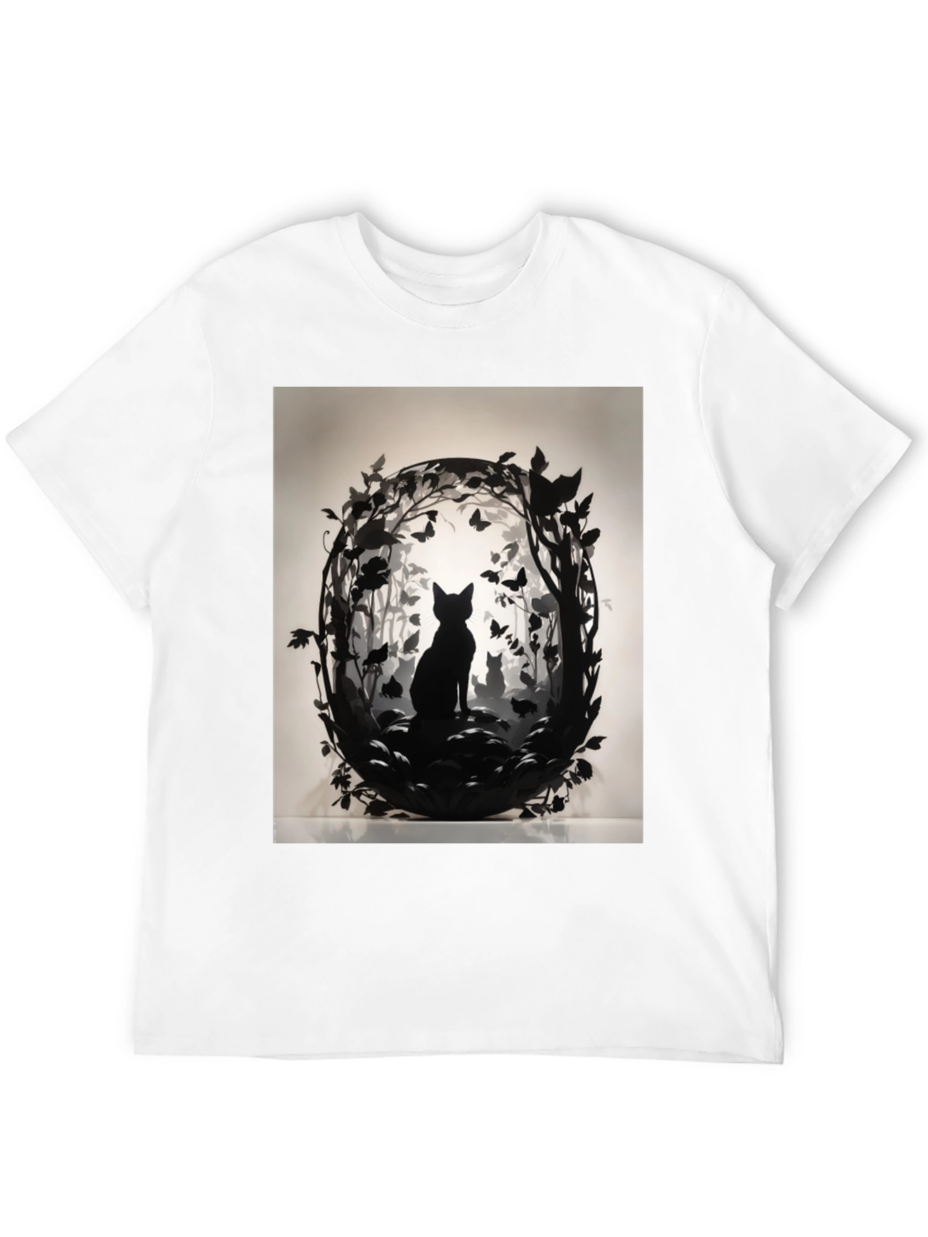 Artistic Cat Silhouette Graphic Tee