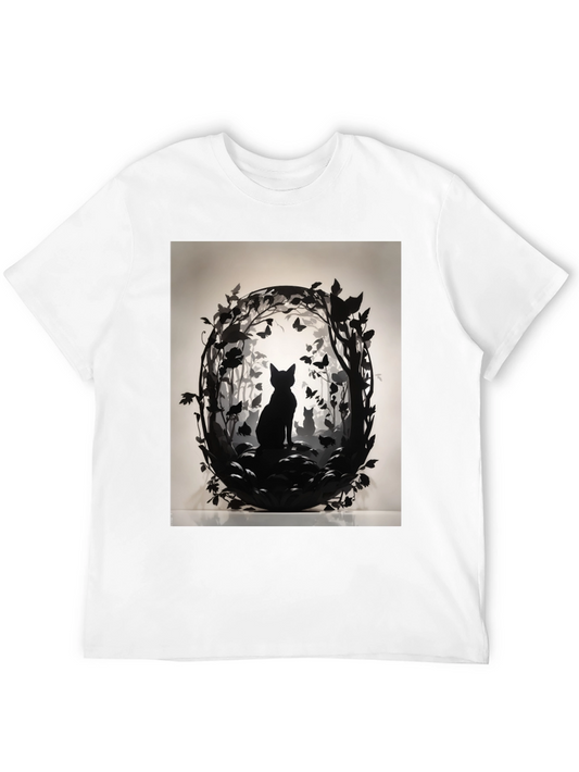 Artistic Cat Silhouette Graphic Tee