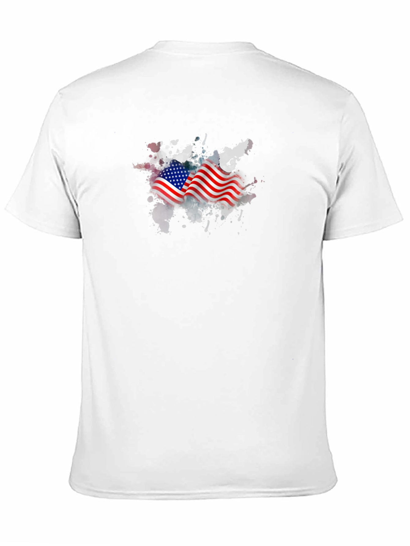 American Flag Graphic Print Black T-Shirt