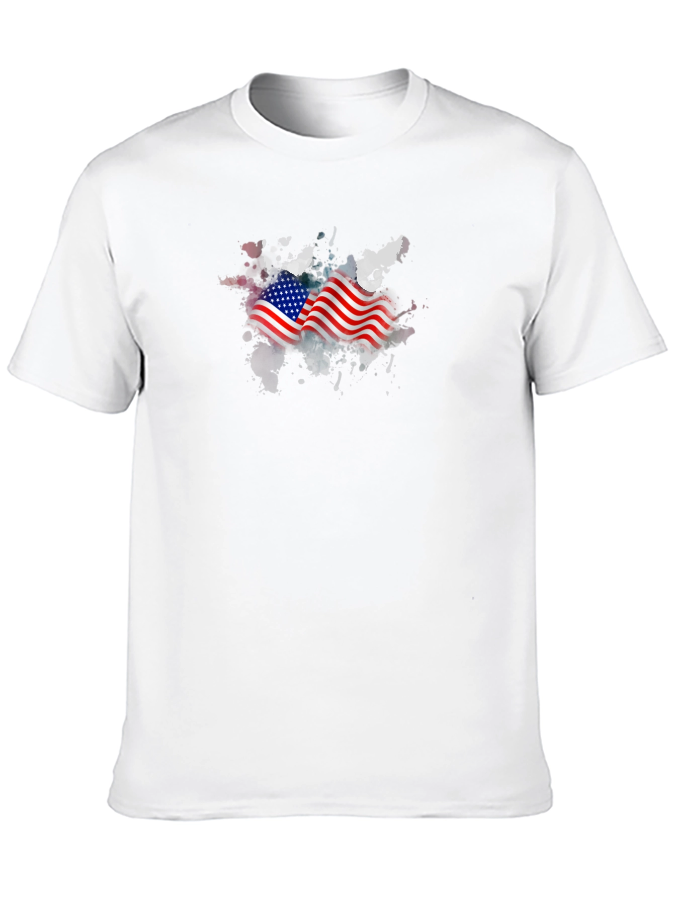 American Flag Graphic Print Black T-Shirt