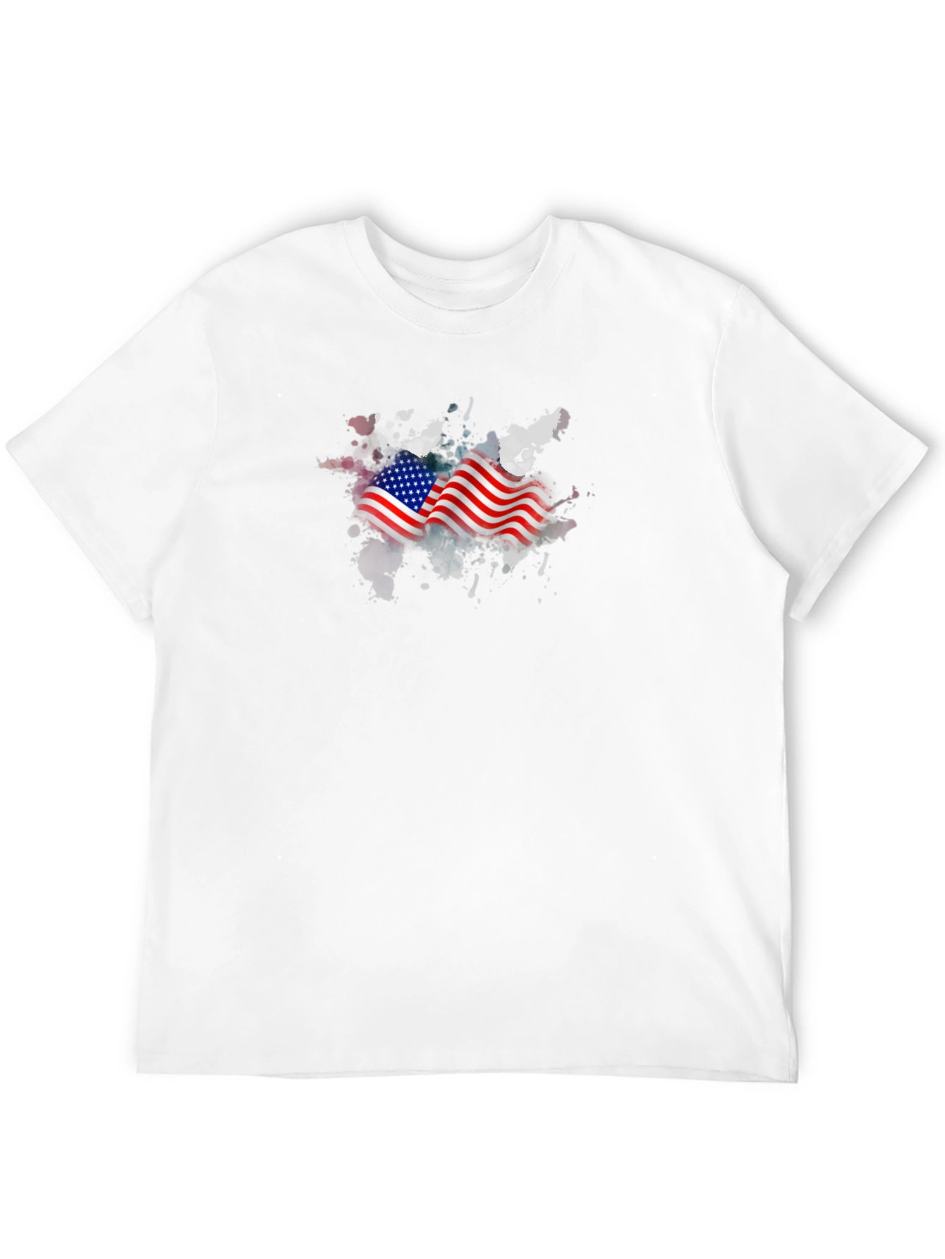 American Flag Graphic Print Black T-Shirt
