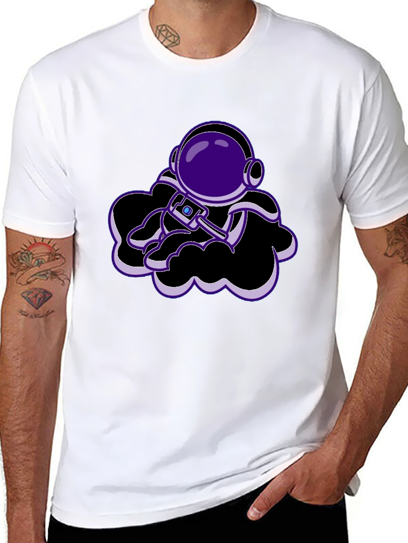 Astronaut in Clouds Graphic T-Shirt - Stylish Casual Wear