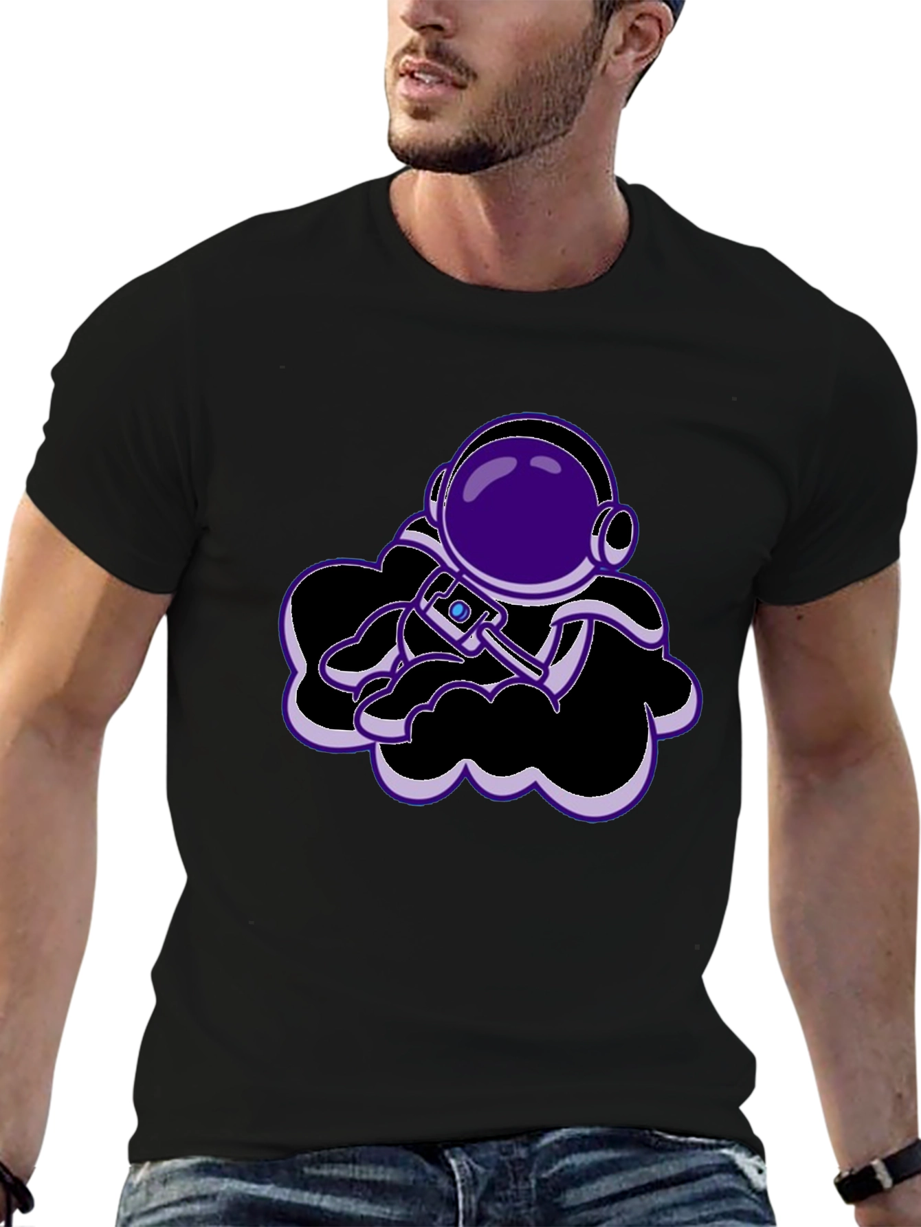Astronaut in Clouds Graphic T-Shirt - Stylish Casual Wear