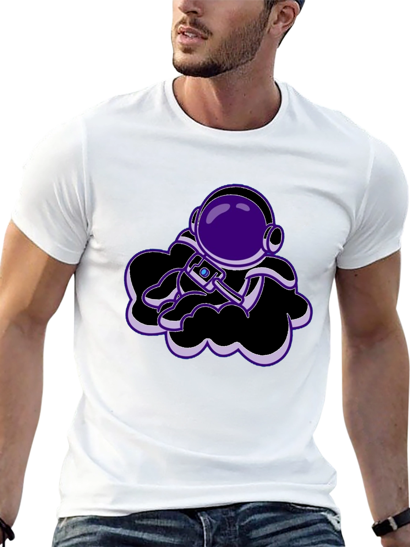 Astronaut in Clouds Graphic T-Shirt - Stylish Casual Wear