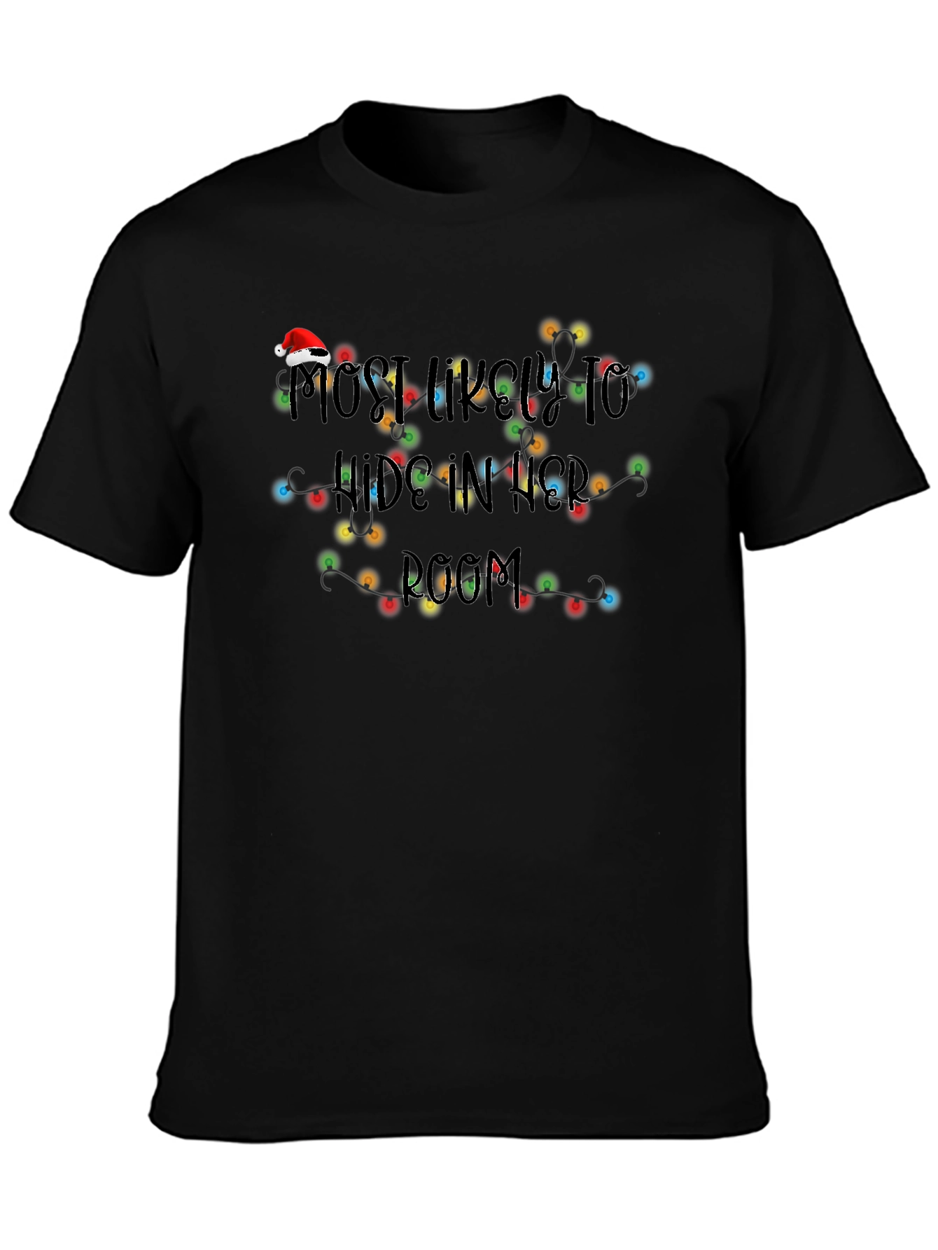 Hide in Her Room Christmas Lights Tee