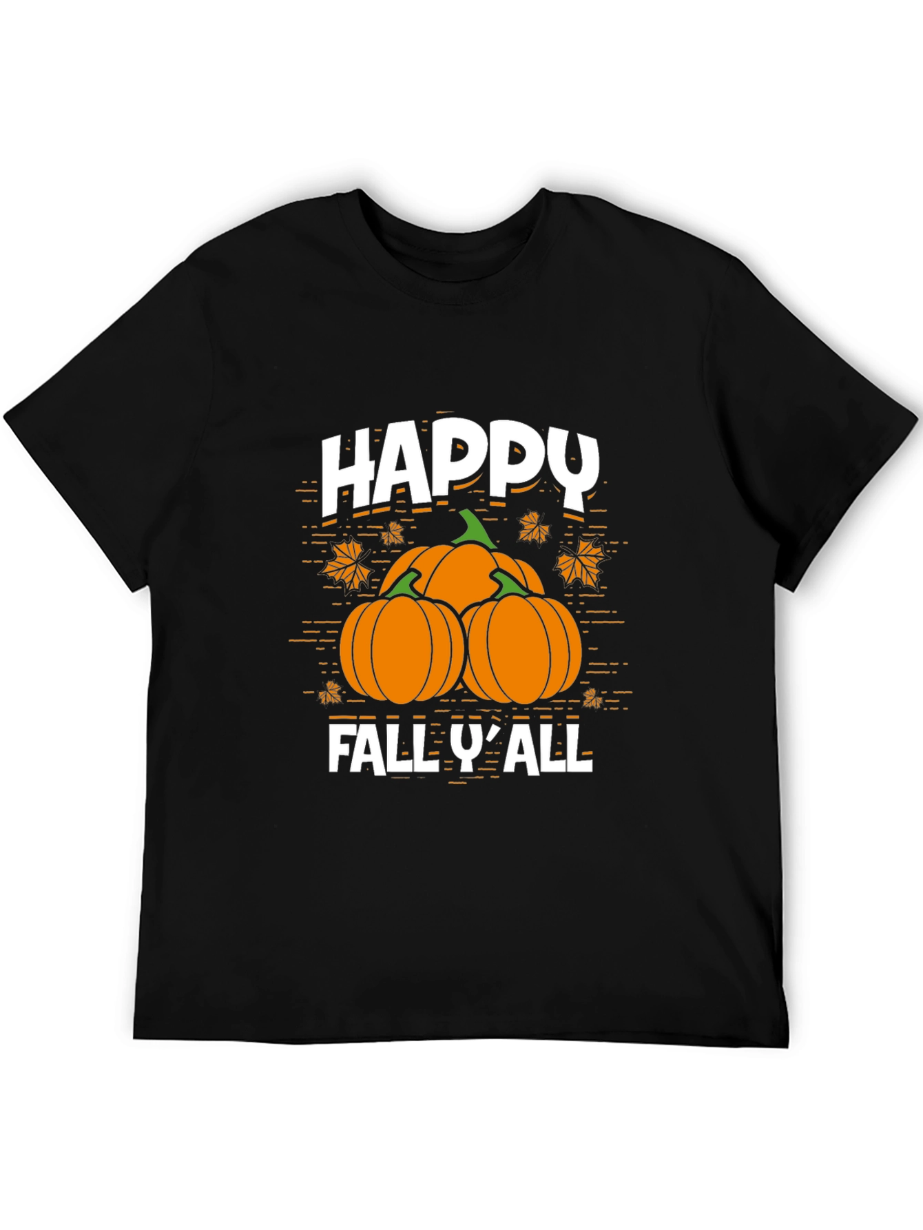 Happy Fall YAll Pumpkin Graphic Tee - Black