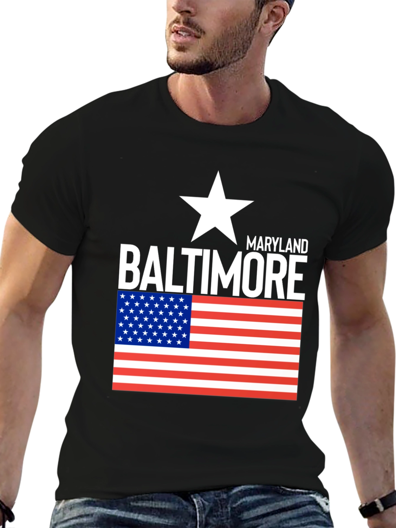 Baltimore Maryland US Flag T-Shirt
