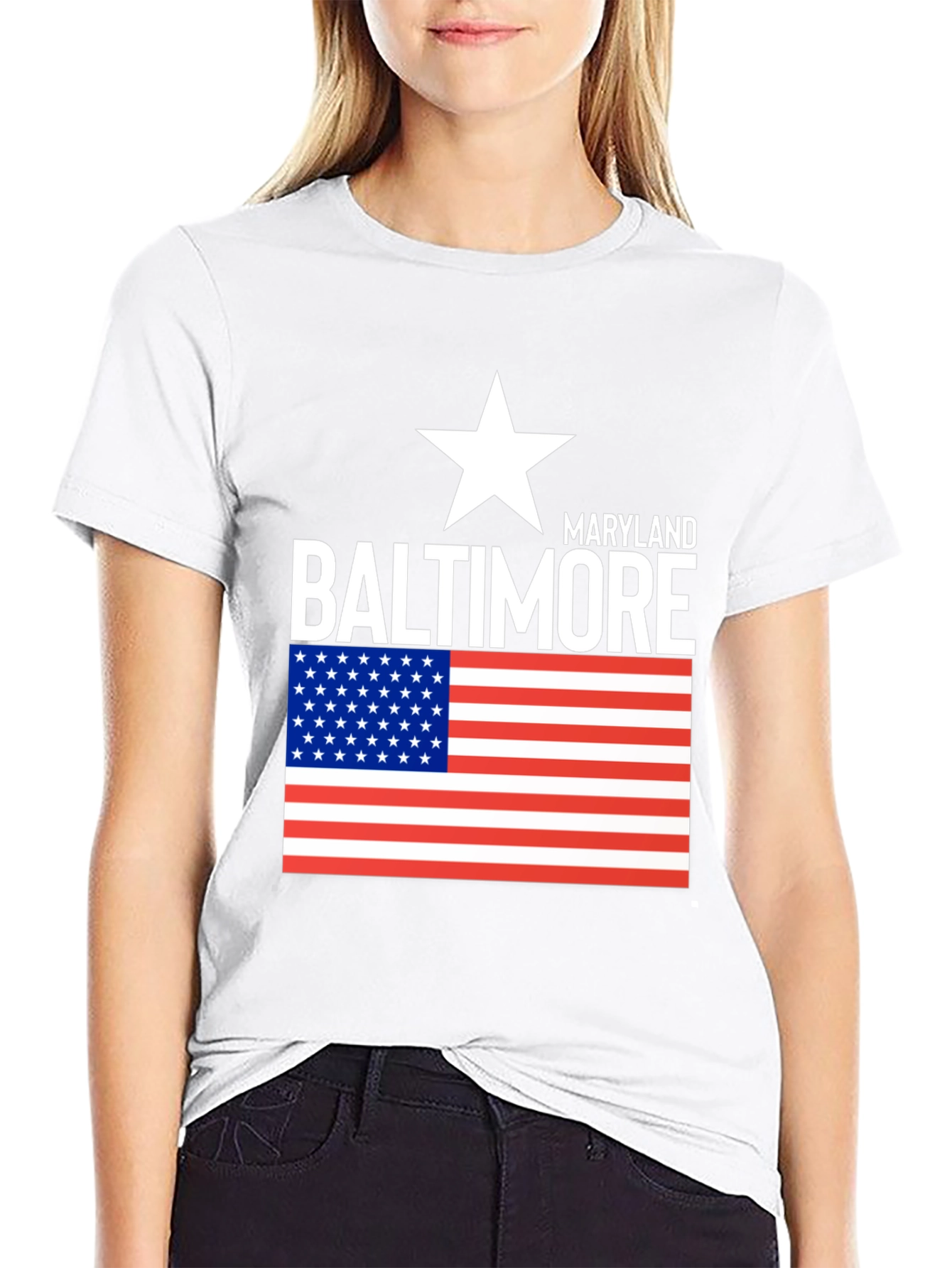 Baltimore Maryland US Flag T-Shirt