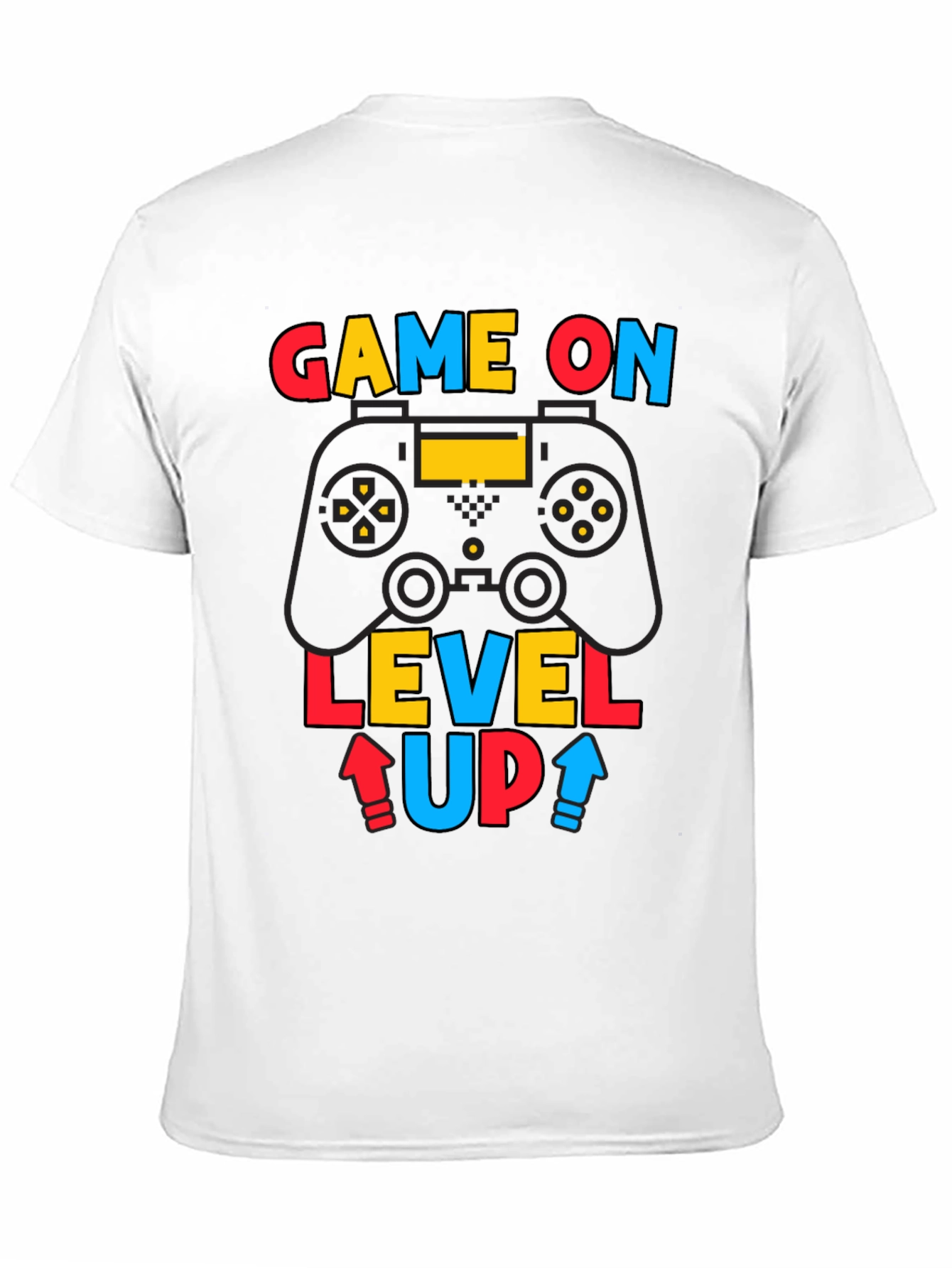Game On Level Up Mens Black Graphic Tee