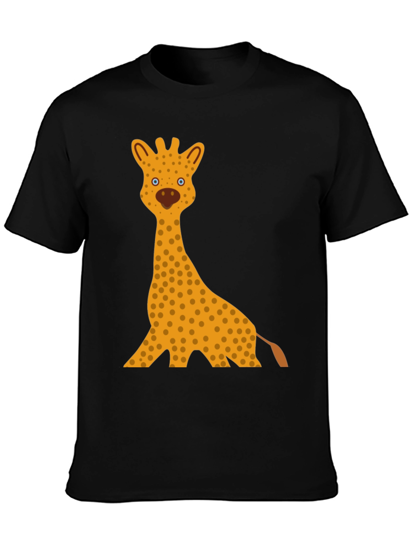 Giraffe Graphic Tee - Black Cotton T-Shirt