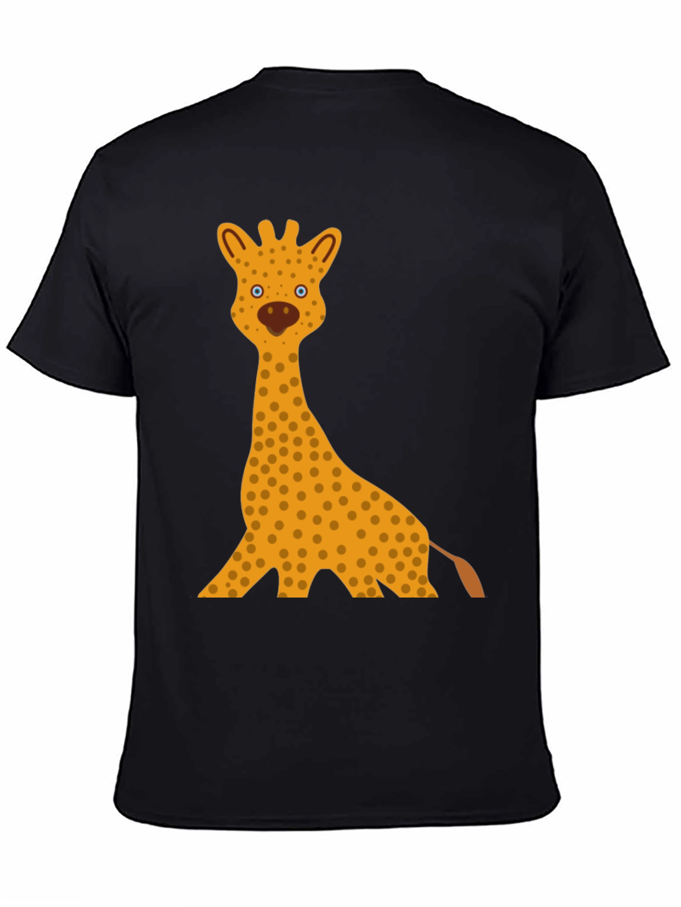 Giraffe Graphic Tee - Black Cotton T-Shirt