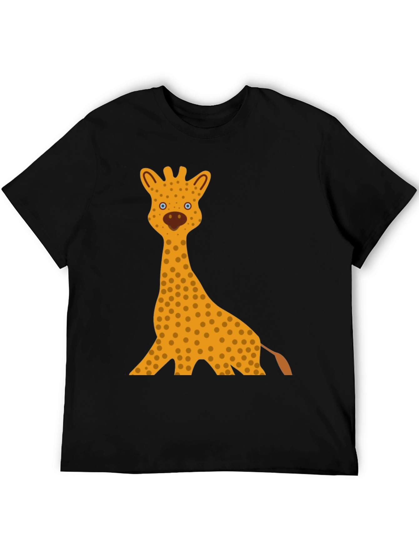 Giraffe Graphic Tee - Black Cotton T-Shirt