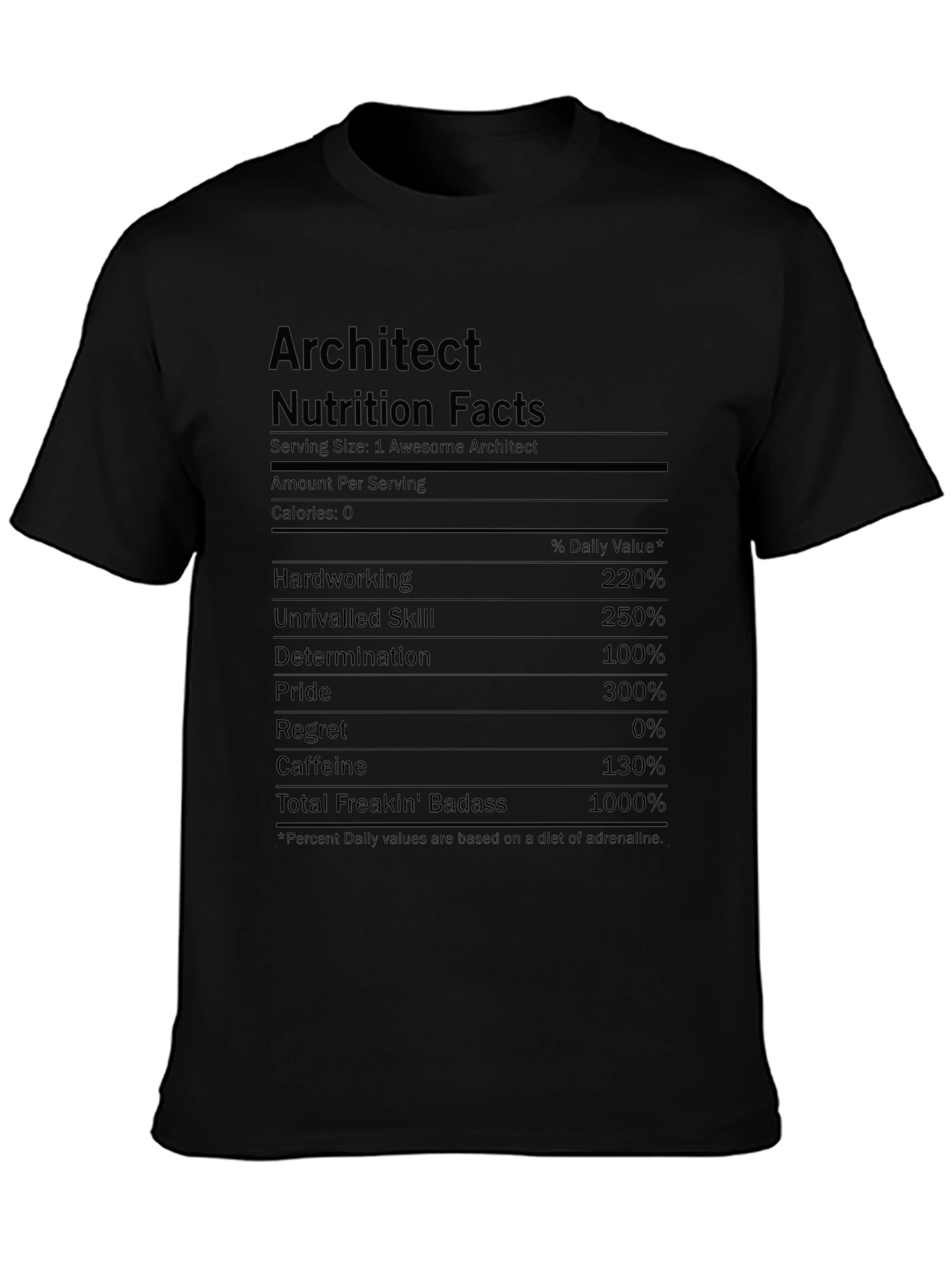 Architect Nutrition Facts Graphic T-Shirt