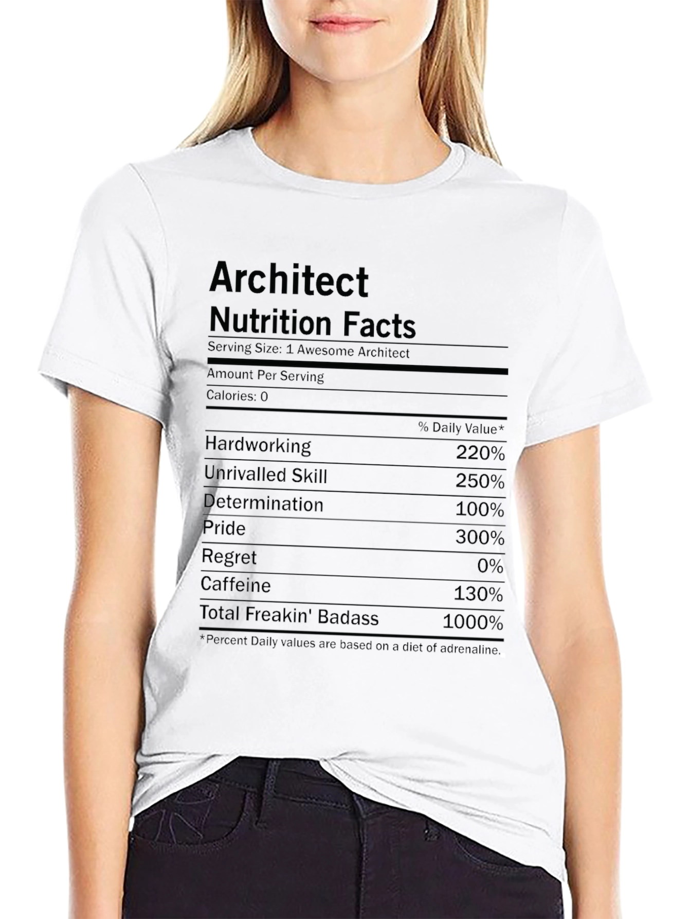 Architect Nutrition Facts Graphic T-Shirt