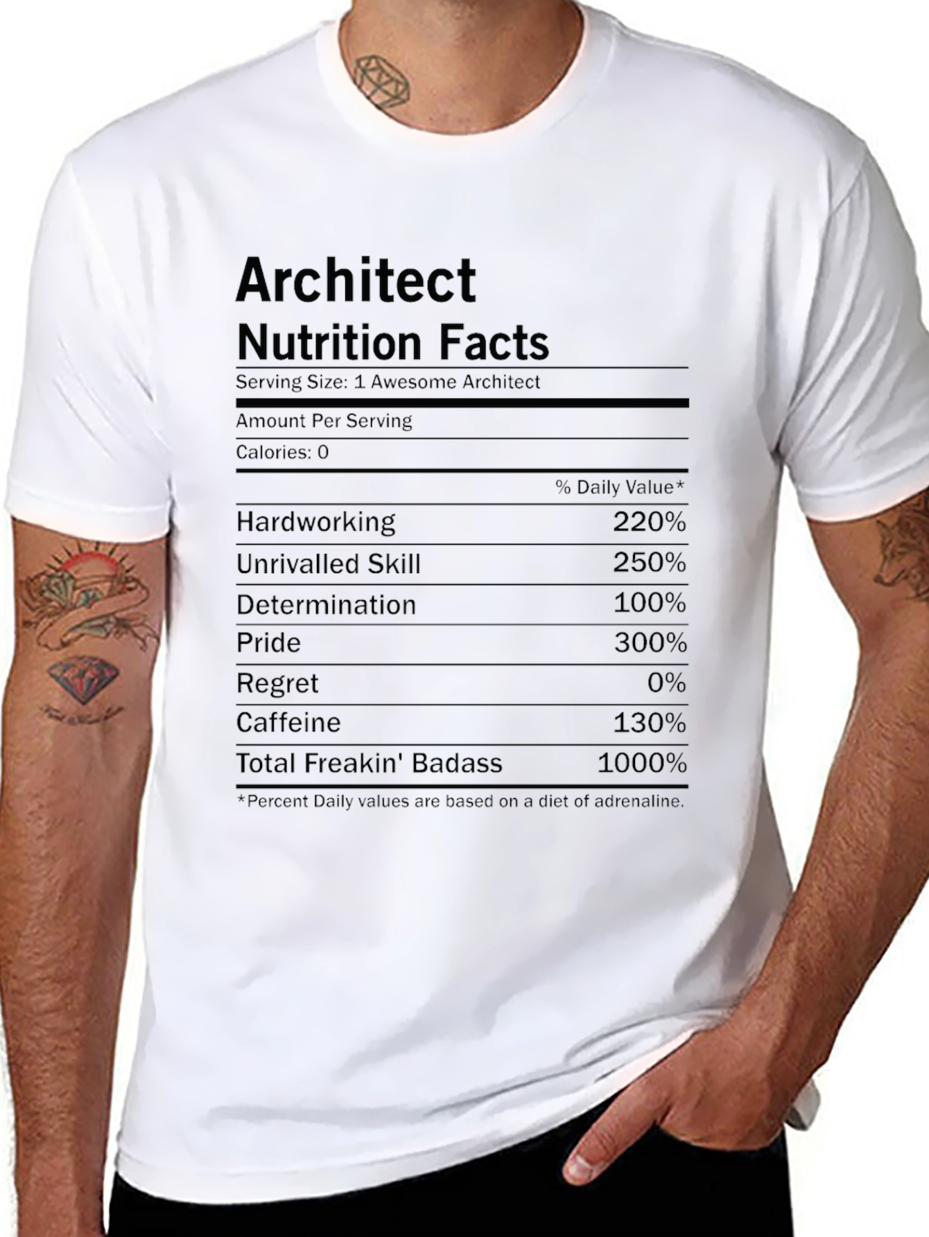 Architect Nutrition Facts Graphic T-Shirt