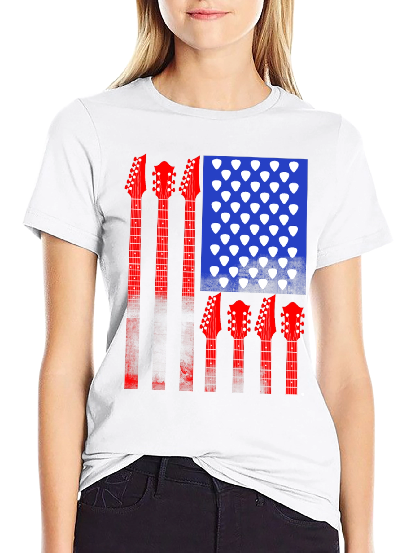 Guitar American Flag T-Shirt