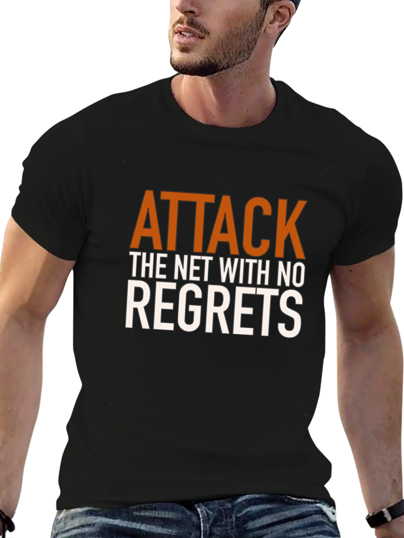 Attack the Net T-Shirt - Motivational Black Tee