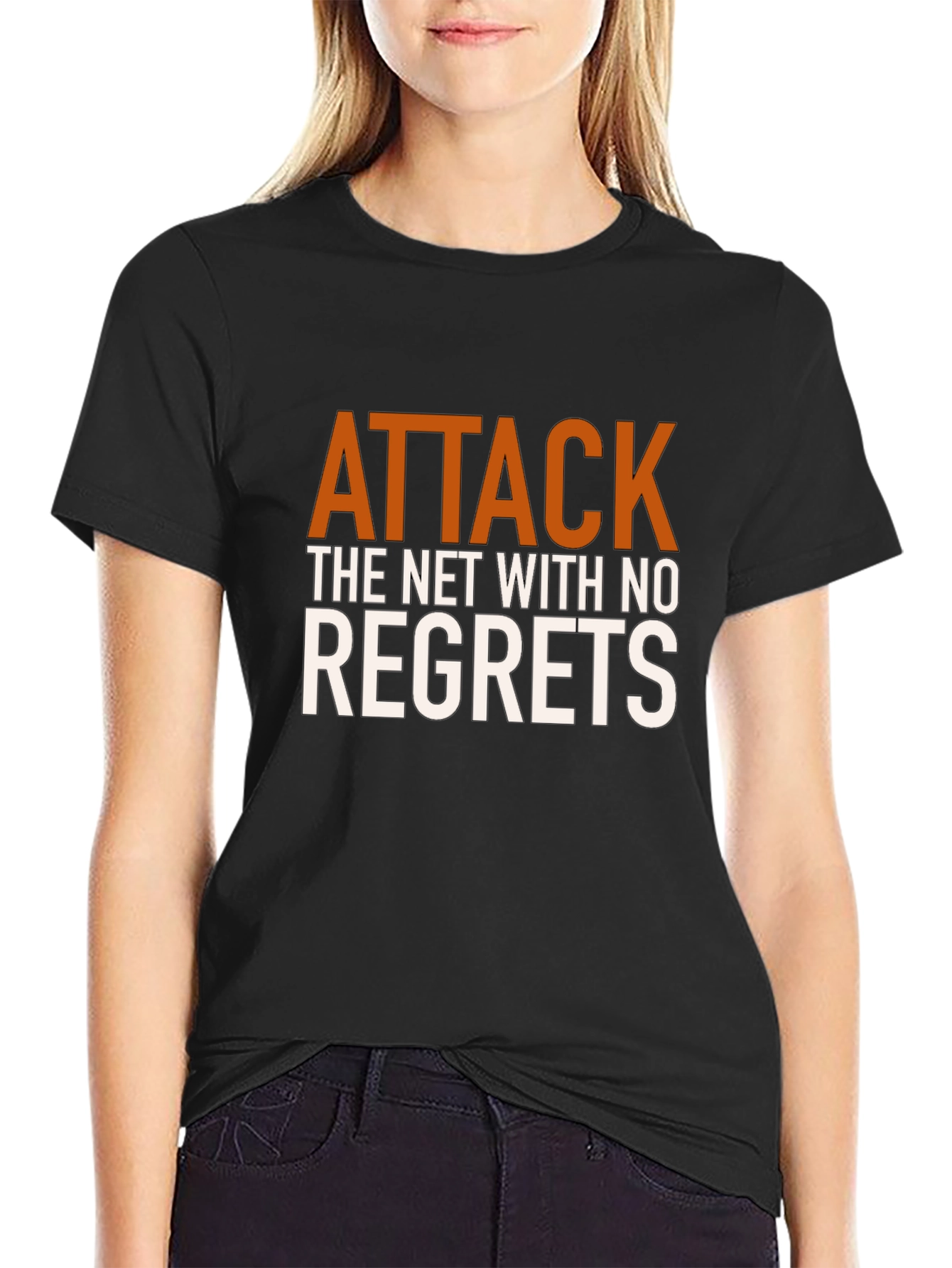 Attack the Net T-Shirt - Motivational Black Tee