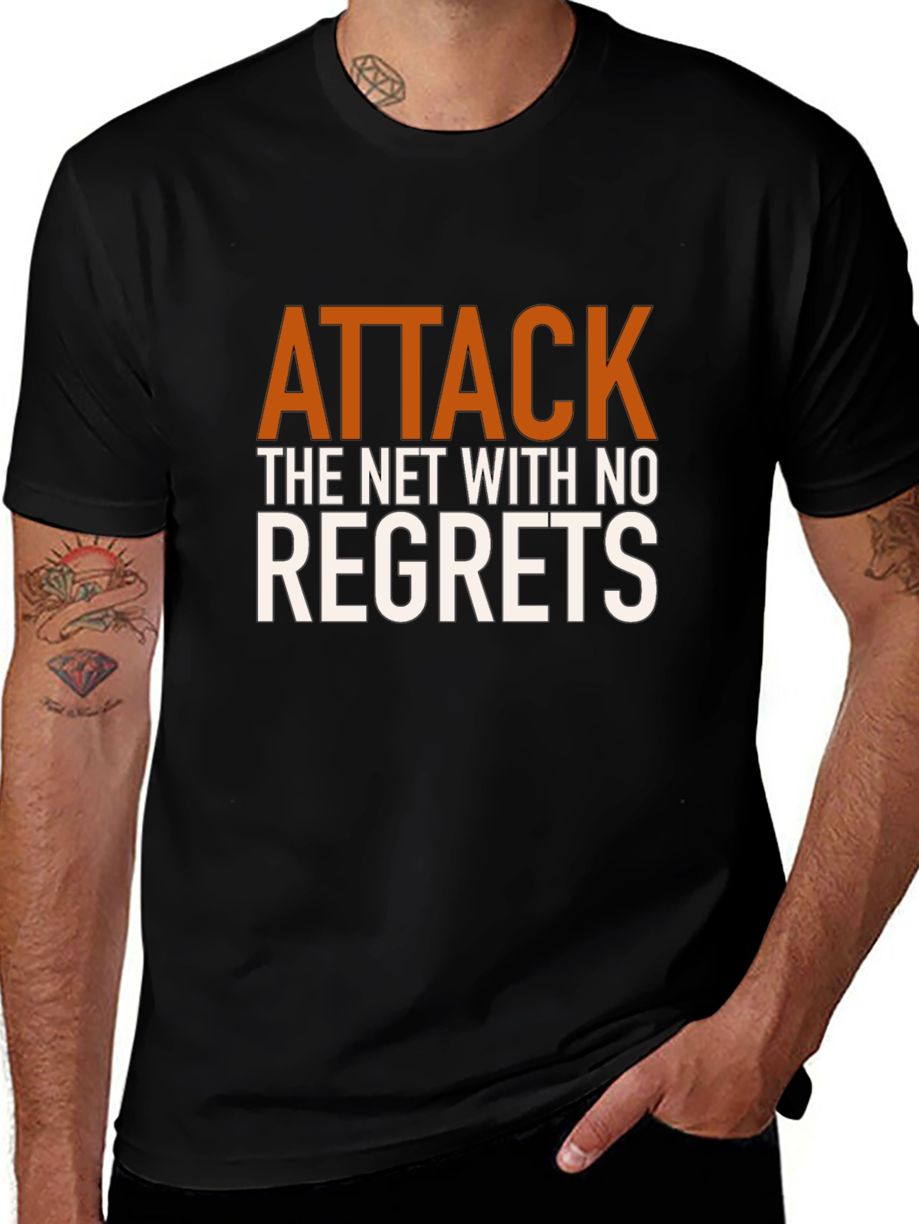 Attack the Net T-Shirt - Motivational Black Tee